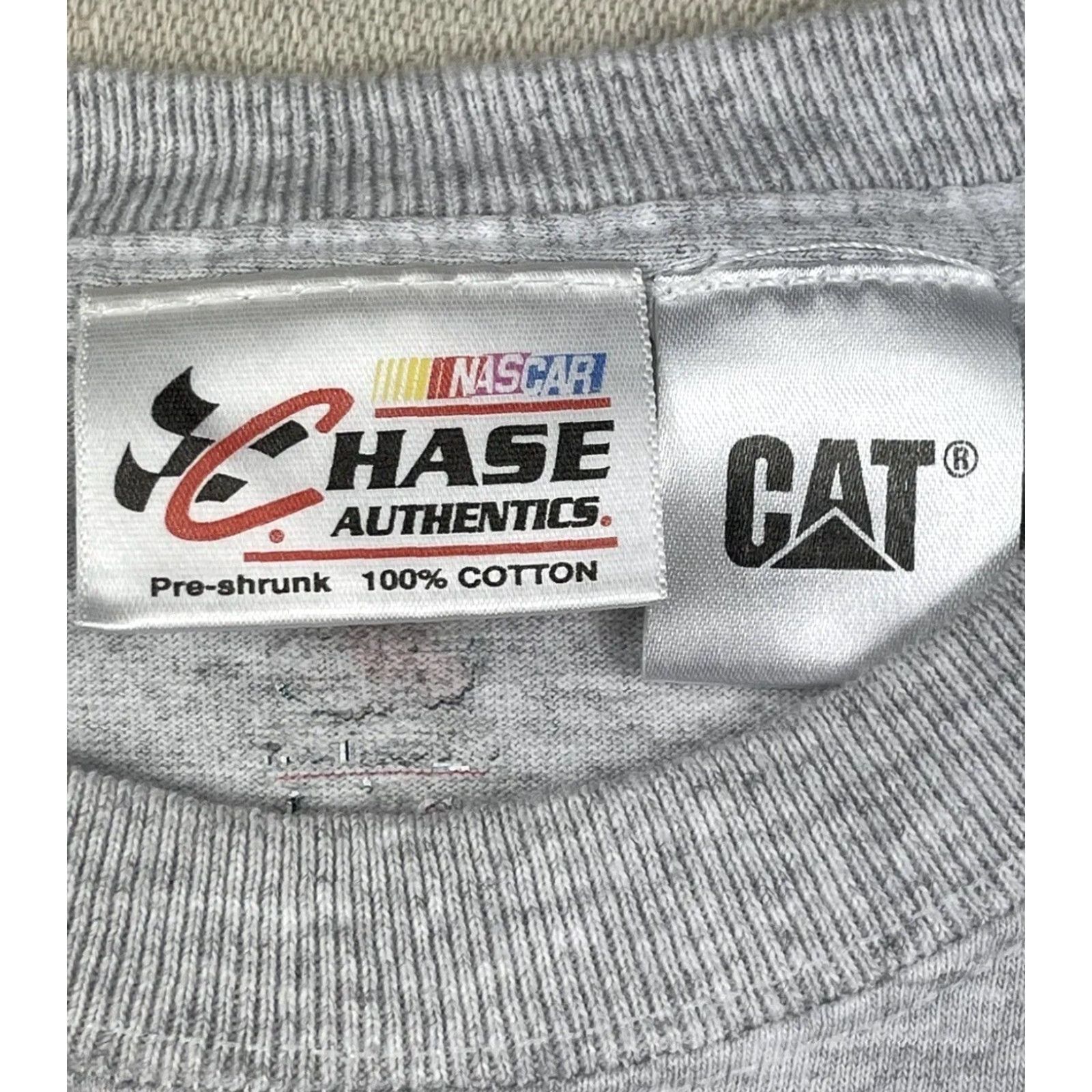 Vintage VINTAGE CAT NASCAR T-Shirt Gray Crew Neck Short Sleeve 90s Jeff Burton Racing Sz L Men Shirt/Cotton Logo Double-Sided Size US L / EU 52-54 / 3 - 4 Thumbnail