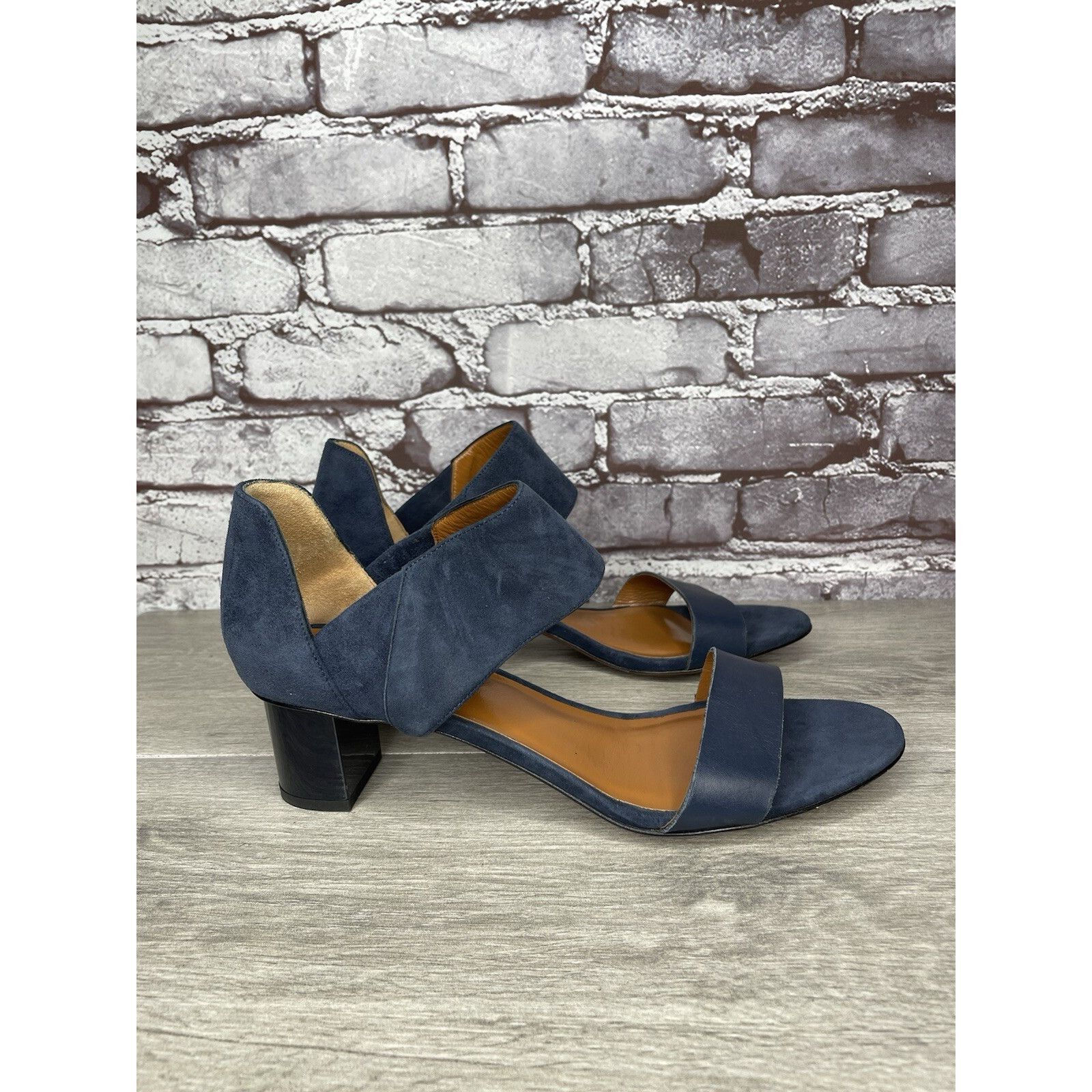 Aquatalia Aquatalia Blue Suede Leather Ankle Strap Heel Open Sandals W Size US 11 / IT 41 - 3 Thumbnail