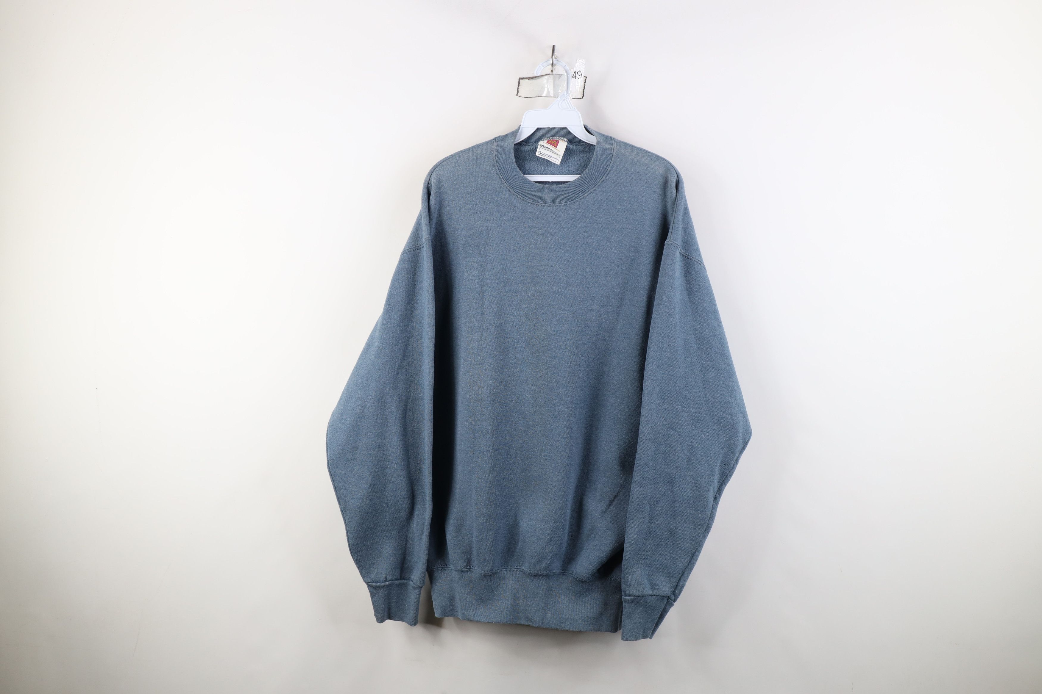 Vintage 90s Streetwear Heavyweight Crewneck Sweatshirt Blue