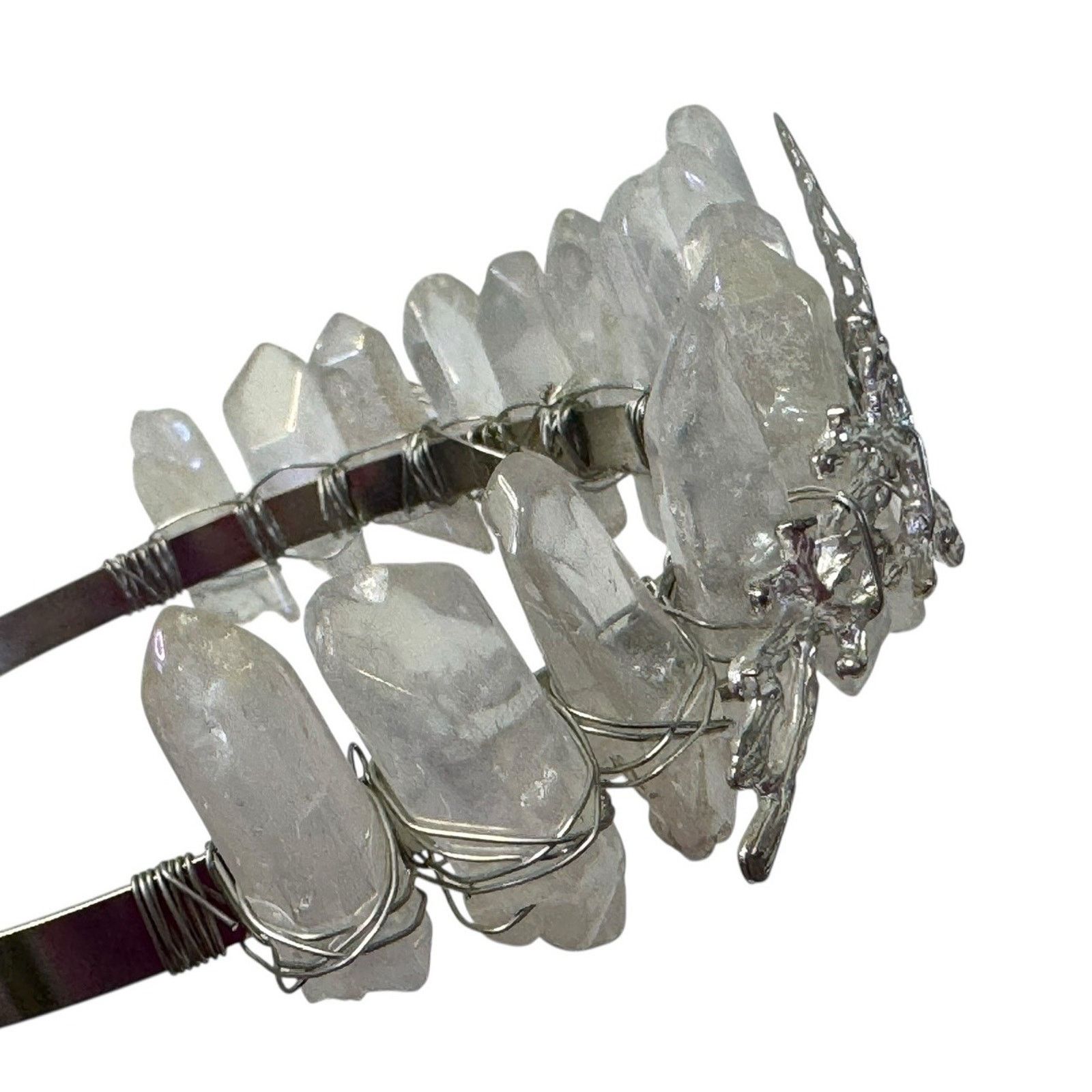 Other Aura Natural Raw Quartz Angel Crystal Goddess Tiara Crown Size ONE SIZE - 9 Thumbnail