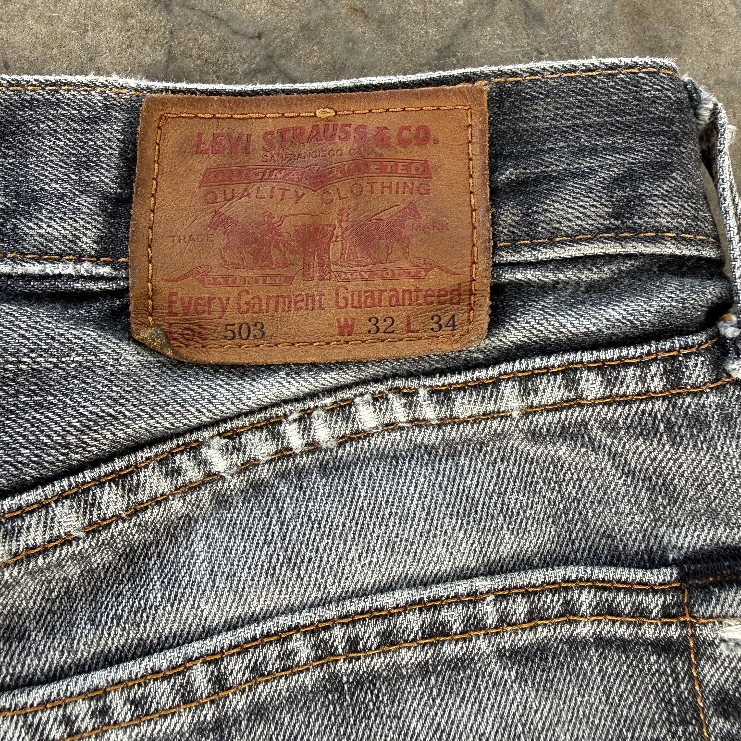 Levi's Vintage Clothing W32x29 Vintage Levi's 503 Faded Black Denim Jean Pants Size US 32 / EU 48 - 14 Thumbnail