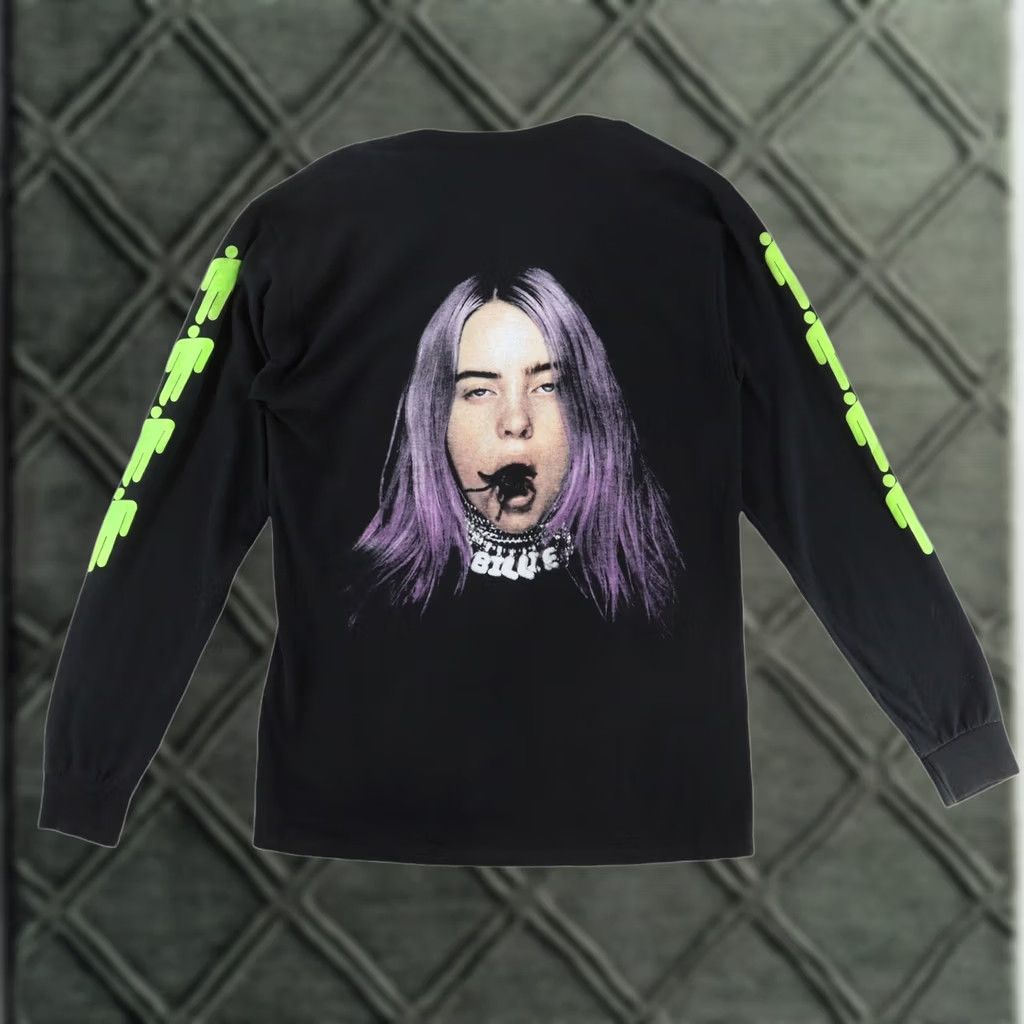 Jerzees Billie Eilish Long Sleeve Size Medium Black RARE Unisex Double Sided Print Size US M / EU 48-50 / 2 - 1 Thumbnail