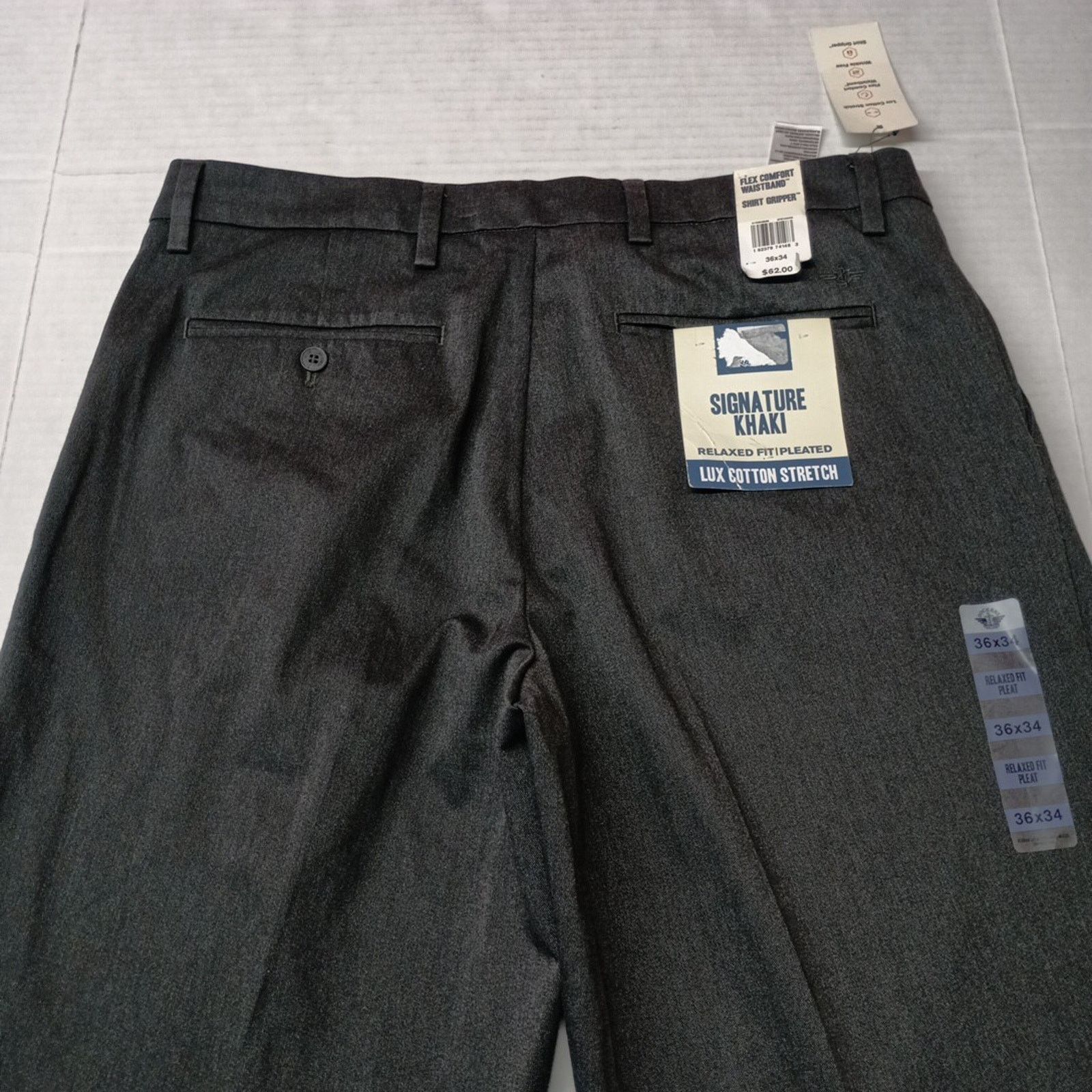 Dockers Dockers Signature Khakis Mens 36x34 Gray Relaxed Fit Pleated Size US 36 / EU 52 - 9 Thumbnail