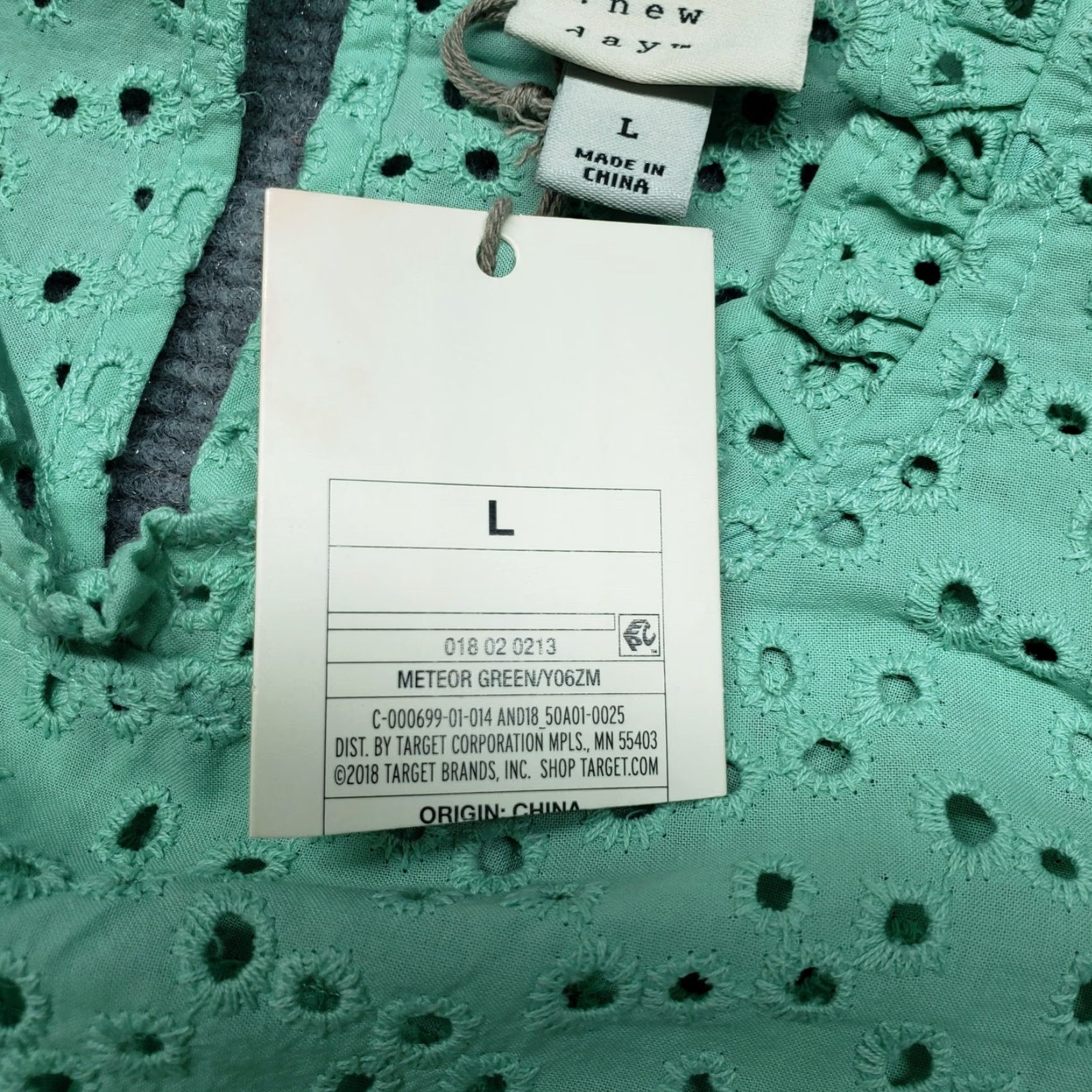 Vintage A New Day Green Polka Dot Flutter Sleeve Blouse Women’s Large Keyhole Neck Casual Top Size L / US 10 / IT 46 - 5 Thumbnail