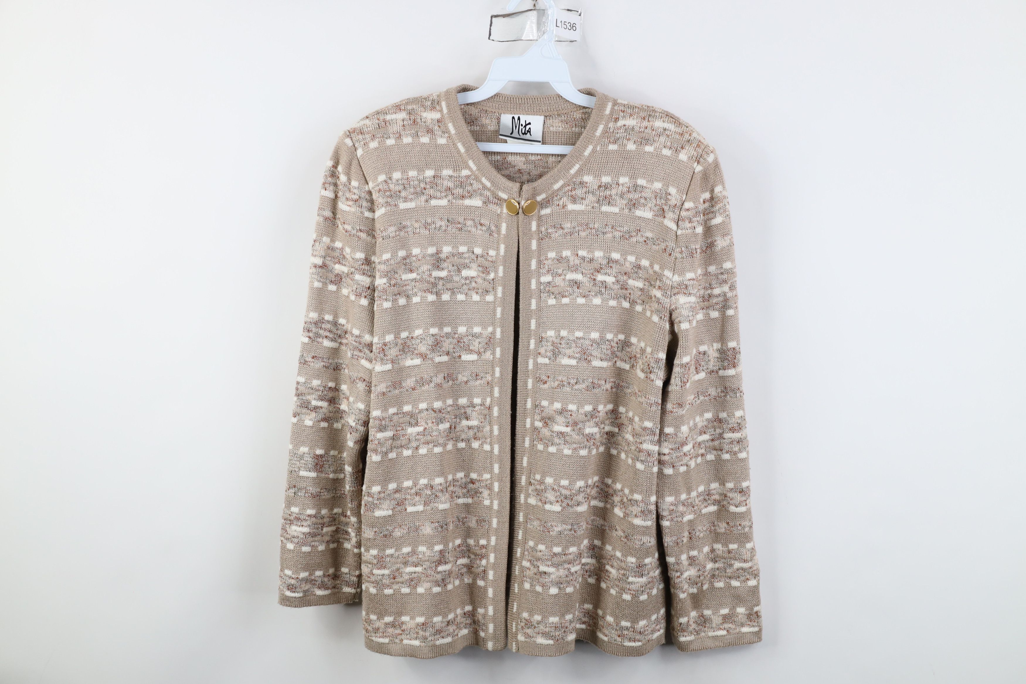 Vintage Vintage 90s Streetwear Fleck Top Button Cardigan Sweater USA Size XL / US 12-14 / IT 48-50 - 1 Thumbnail