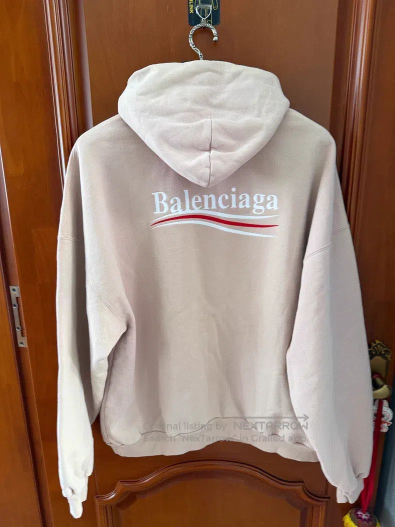 Balenciaga Balenciaga Light Pink Hooded Sweatshirt Size US M / EU 48-50 / 2 - 2 Thumbnail