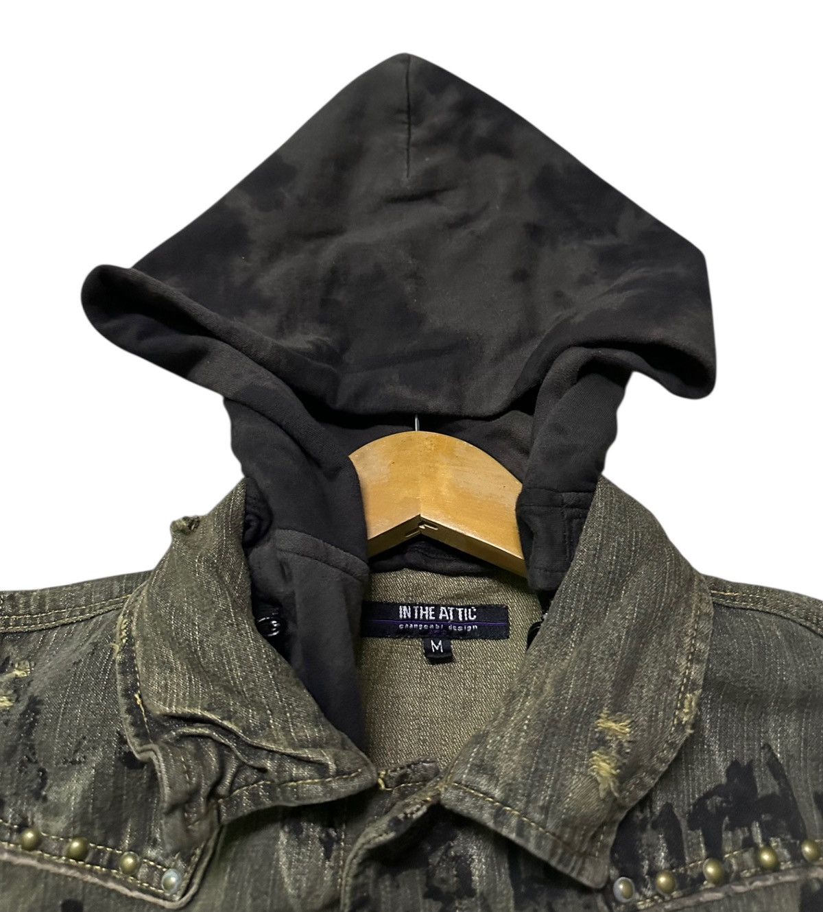 In The Attic In The Attic" brand bondage sleeveless denim jacket hooded Size M / US 6-8 / IT 42-44 - 2 Thumbnail
