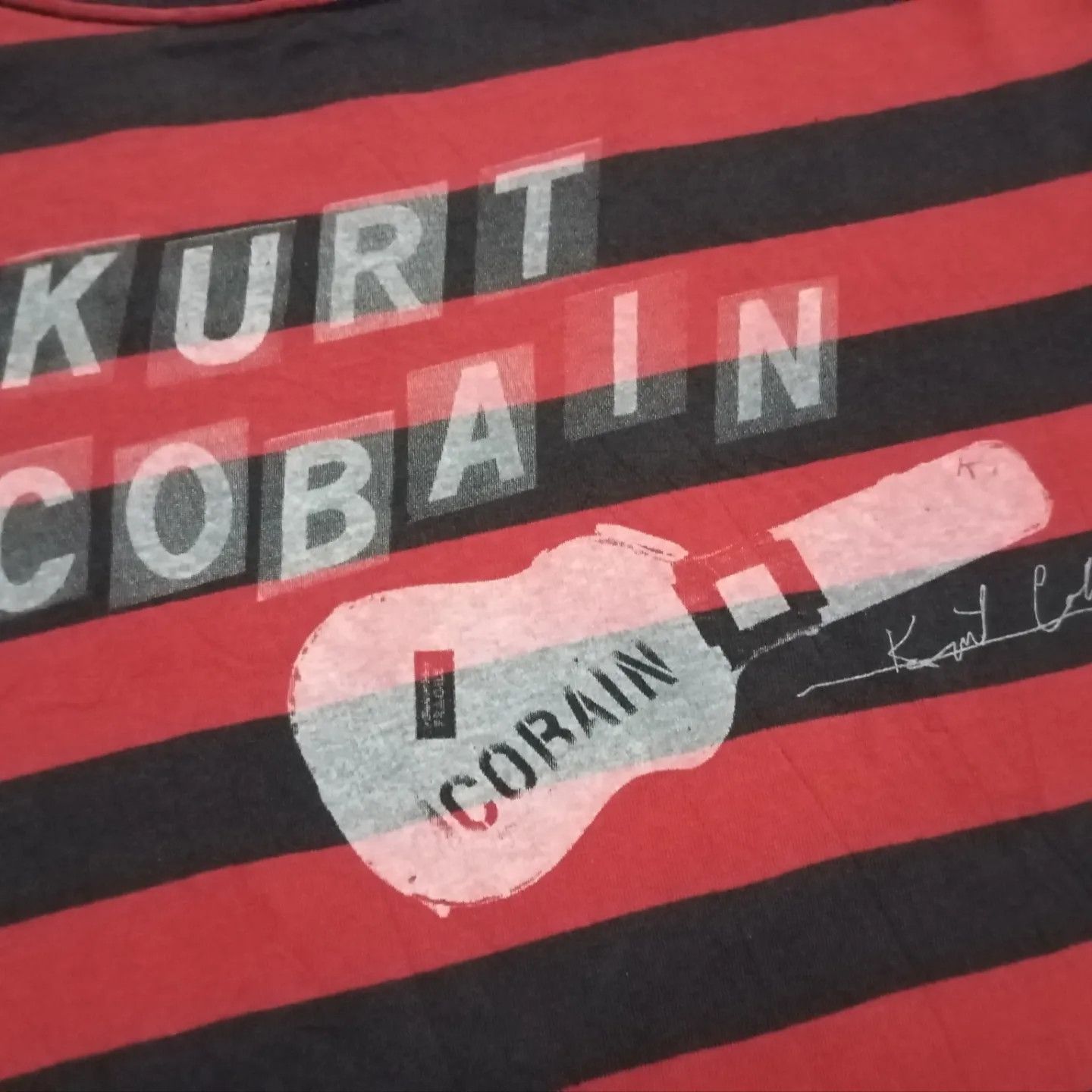 Band Tees 🎸Nirvana Kurt Cobain Stripes Tshirt grunge rock icon Size US M / EU 48-50 / 2 - 1 Thumbnail