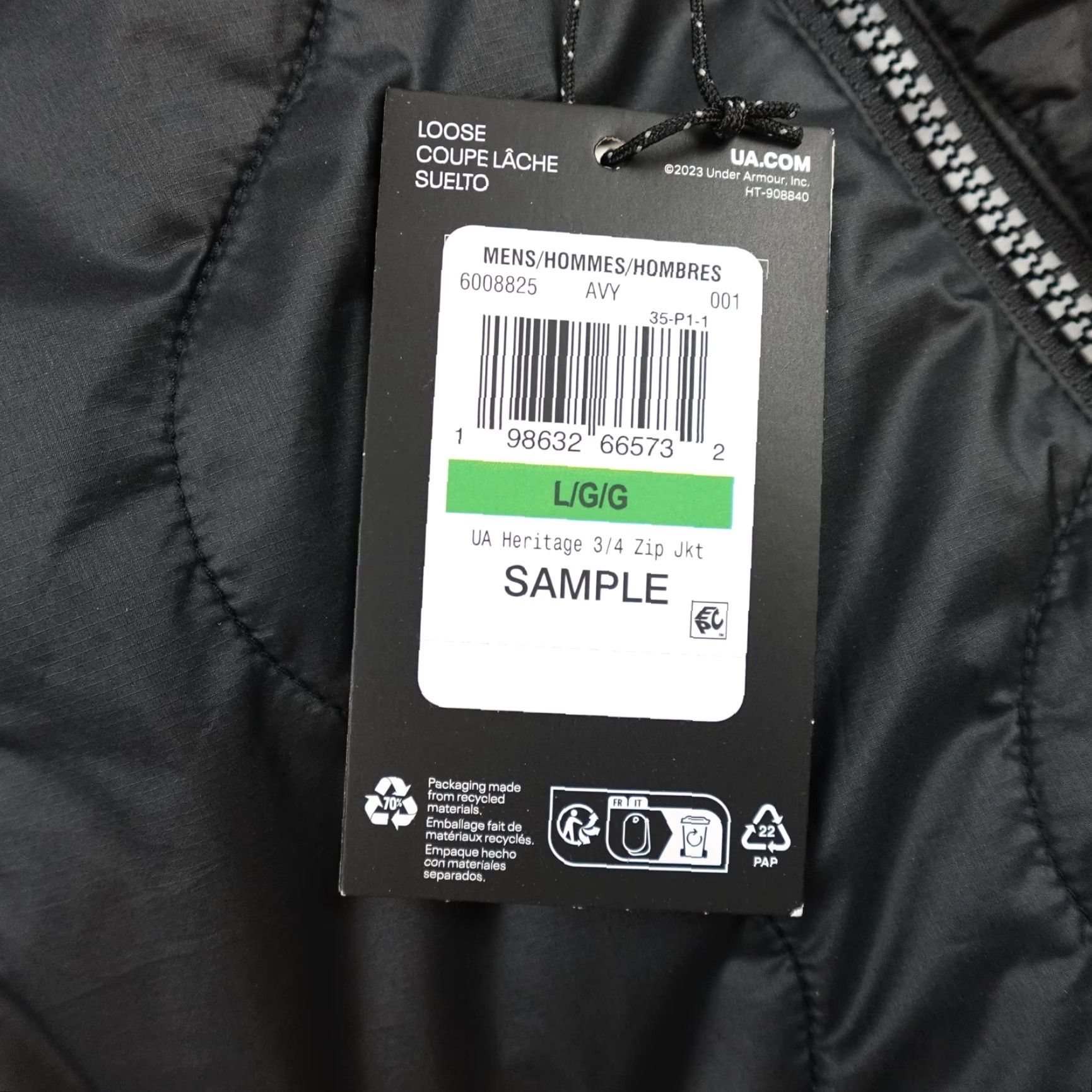 Under Armour Under Armour Jacket Mens Large Black Quilted UA Heritage 1/2 Zip Sample Size US L / EU 52-54 / 3 - 4 Thumbnail