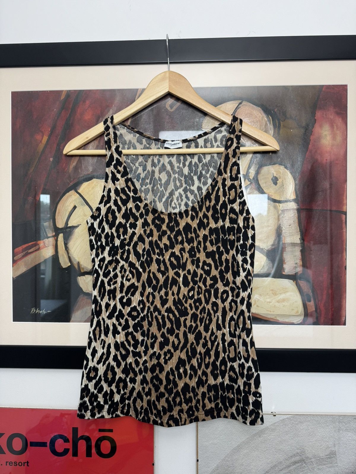 Vintage Y2k Rare DOLCE GABBANA Mesh Top Leopard UNDERWEAR