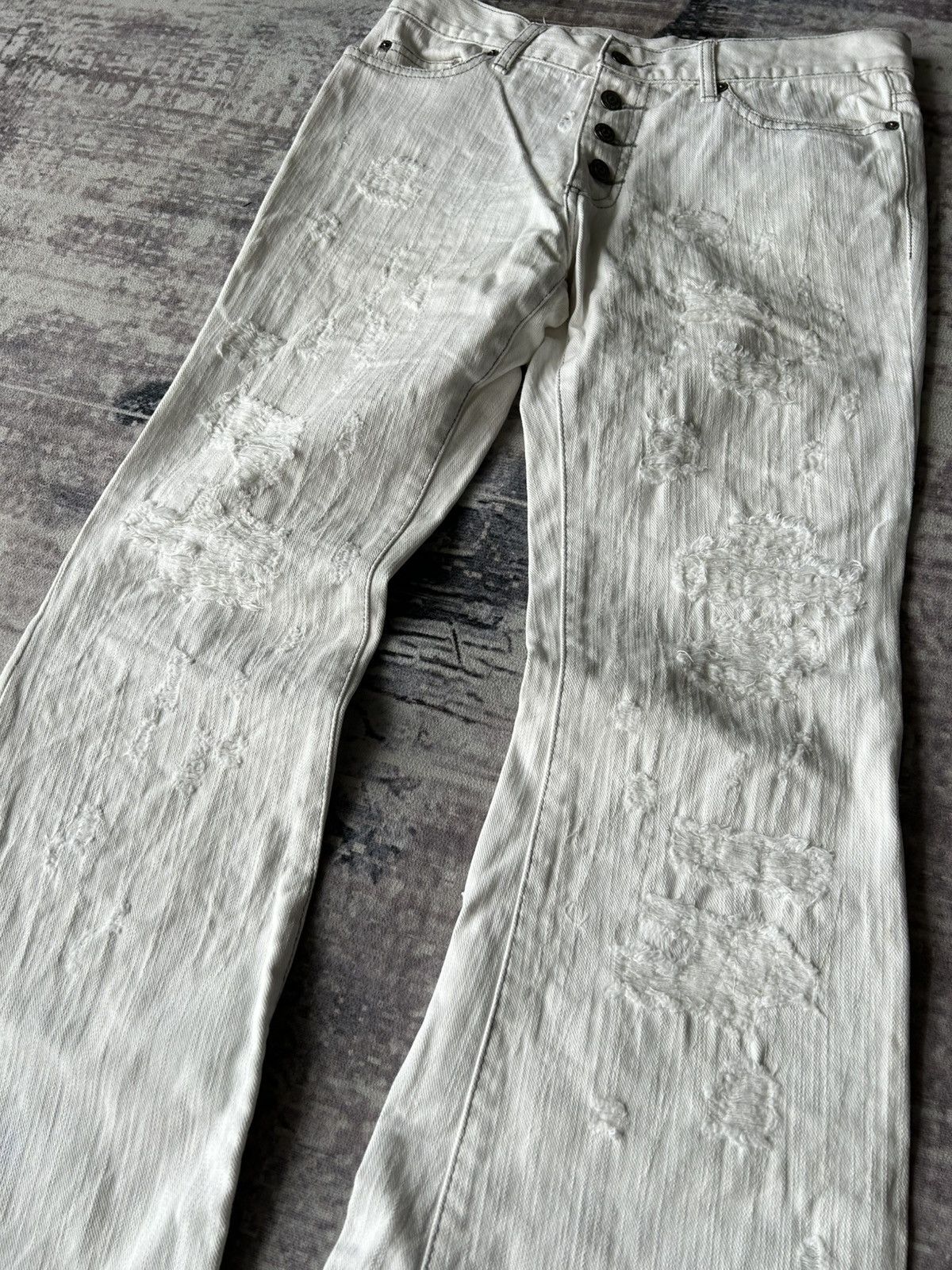 Tornado Mart Tornado Mart Super Flared Distressed Jeans Size US 31 - 6 Thumbnail