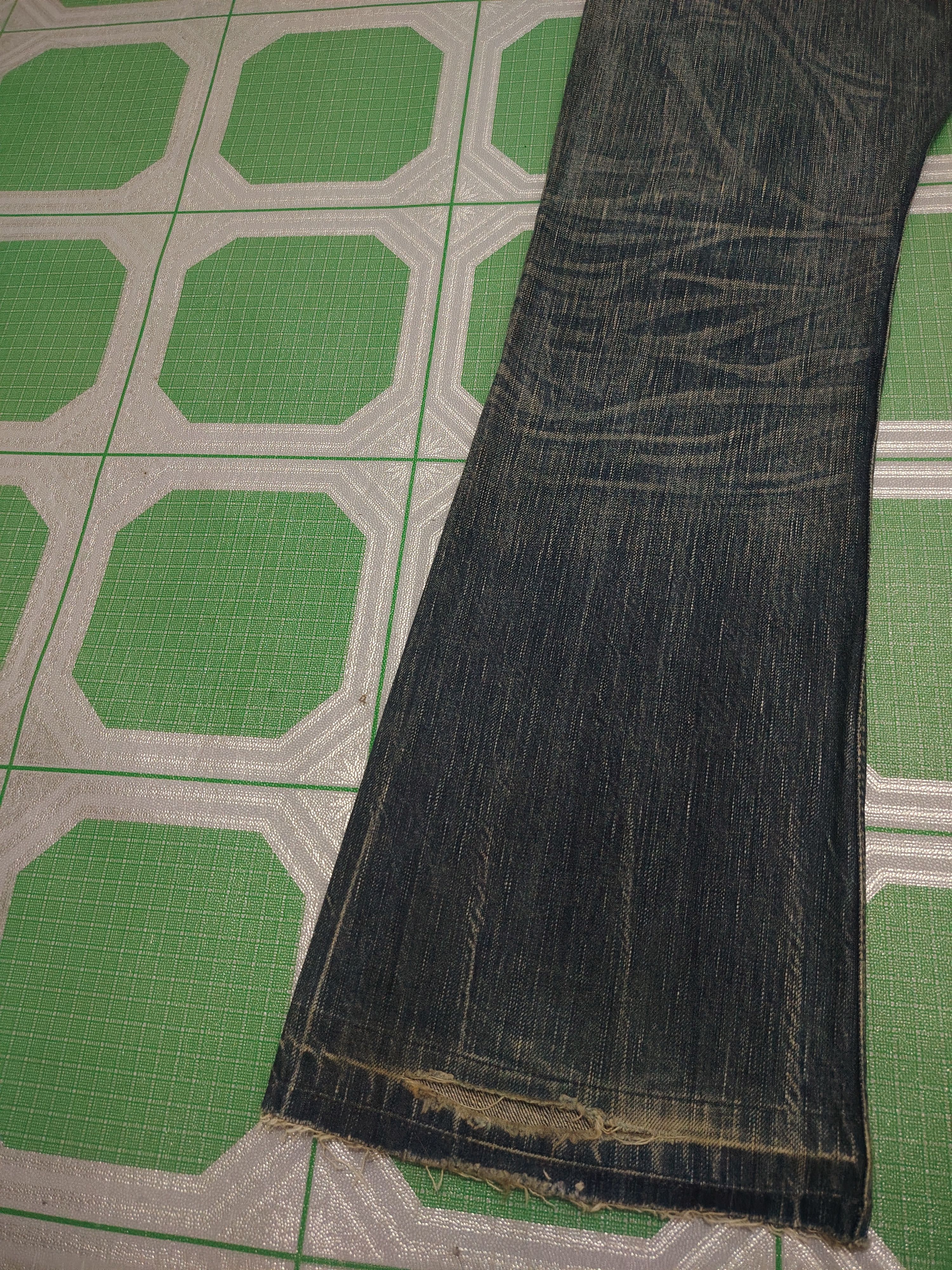 If Six Was Nine Japanese Edwin 503 Blue Trip Flare Jeans Distressed Jeans Size US 31 - 18 Thumbnail