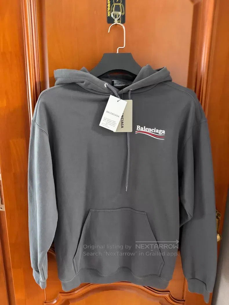 Balenciaga Balenciaga Heather Grey Coke Embroidered Logo Hoodie Size US S / EU 44-46 / 1 - 1 Thumbnail