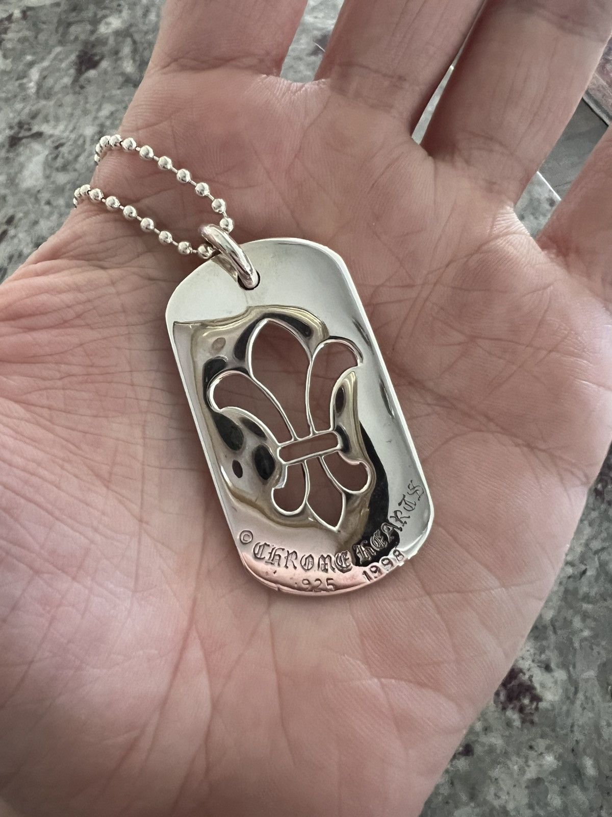 Chrome Hearts CHROME HEARTS FLEUR DE LIS .925 SILVER DOG TAG Size ONE SIZE - 1 Thumbnail