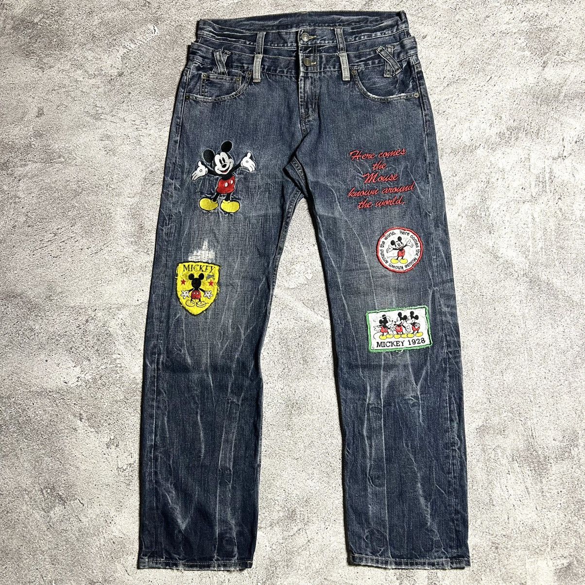 Disney Vintage Denim Doublewaist DISNEY PATCH ART BORDIR Size US 34 / EU 50 - 1 Thumbnail