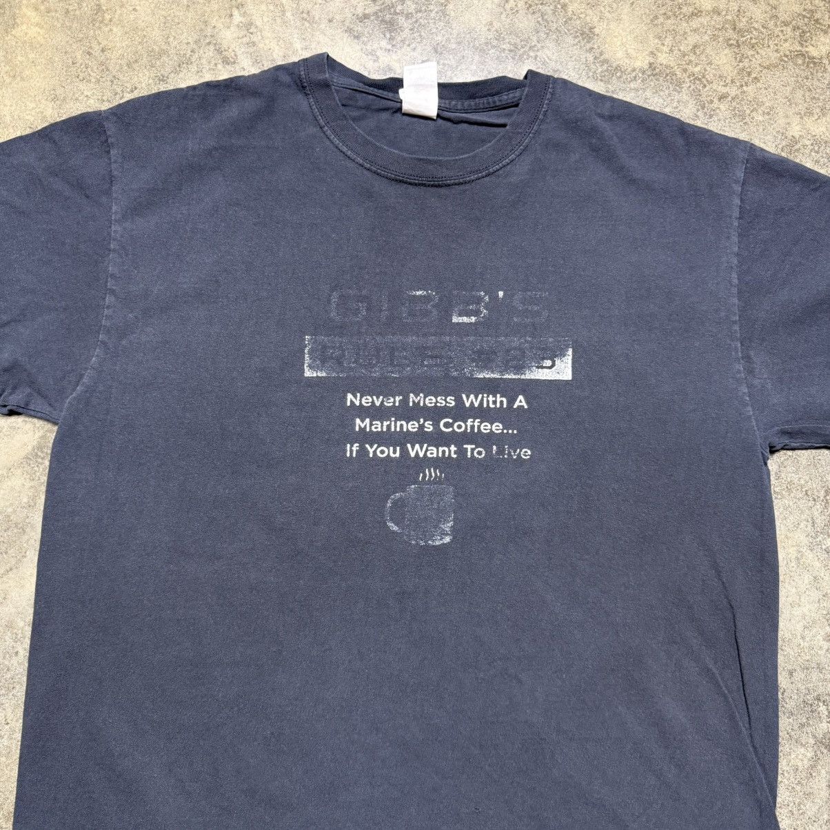 Vintage vintage marines never mess with coffee funny faded tshirt Size US L / EU 52-54 / 3 - 1 Thumbnail