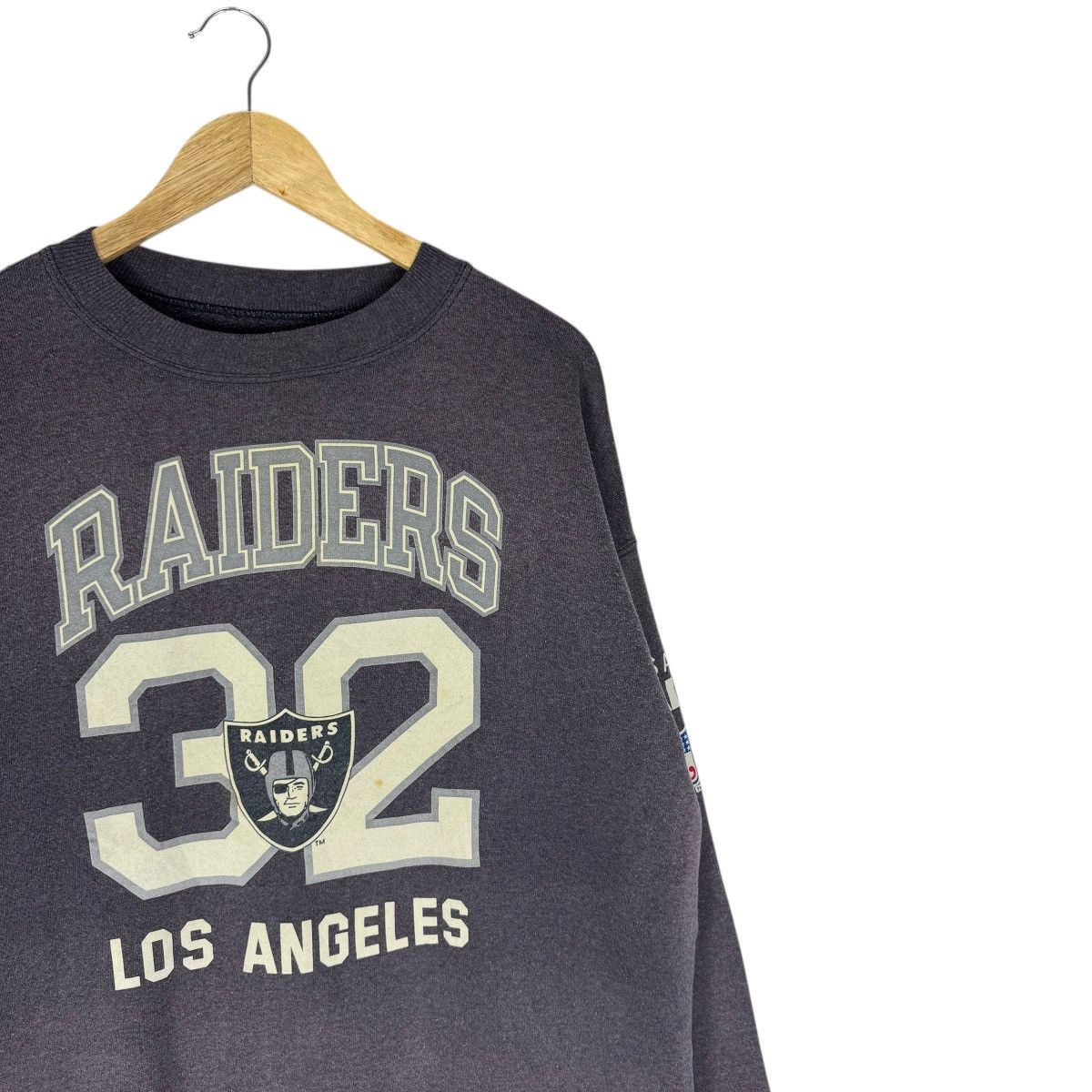 NFL ☀️RAIDERS LOS ANGELES NFL FADED BLACK SWEATSHIRTS CREWNECK Size US L / EU 52-54 / 3 - 4 Thumbnail
