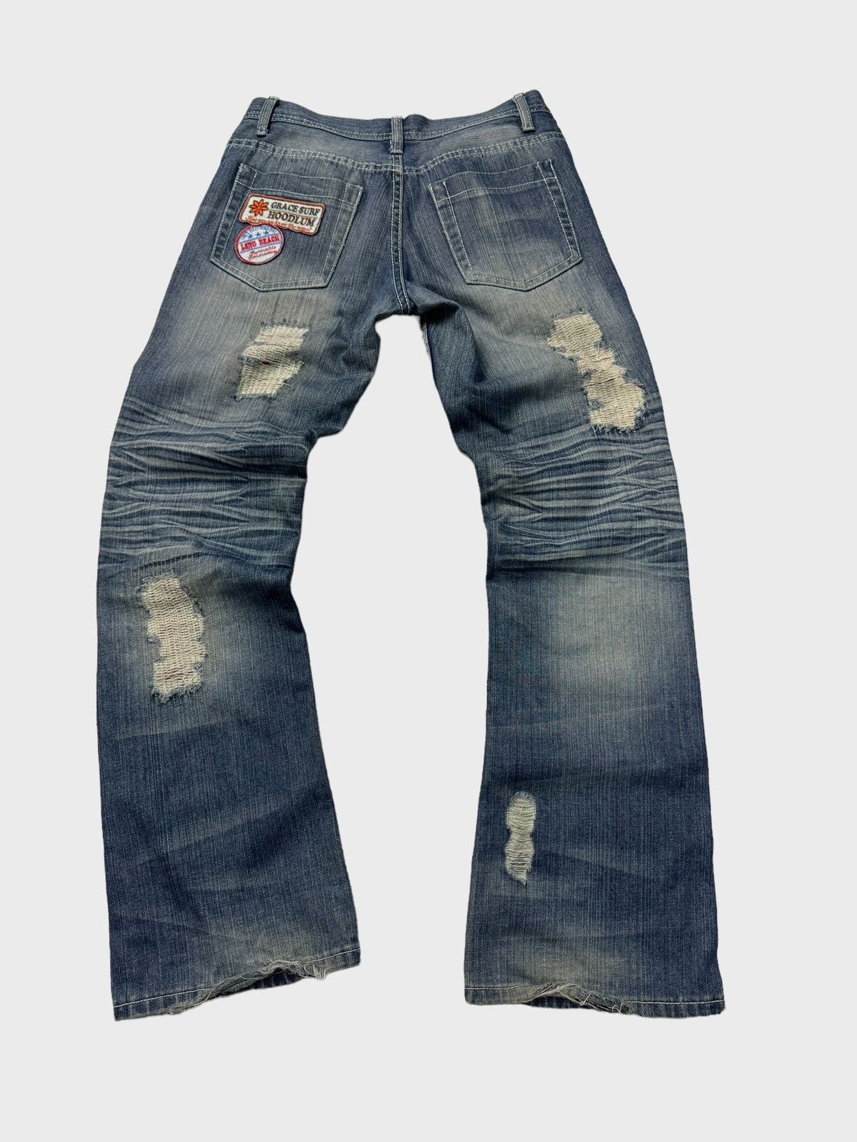 Hysteric Glamour Flare Distressed Patches Junya Watanabe Style Denim Jeans Size US 29 - 2 Thumbnail