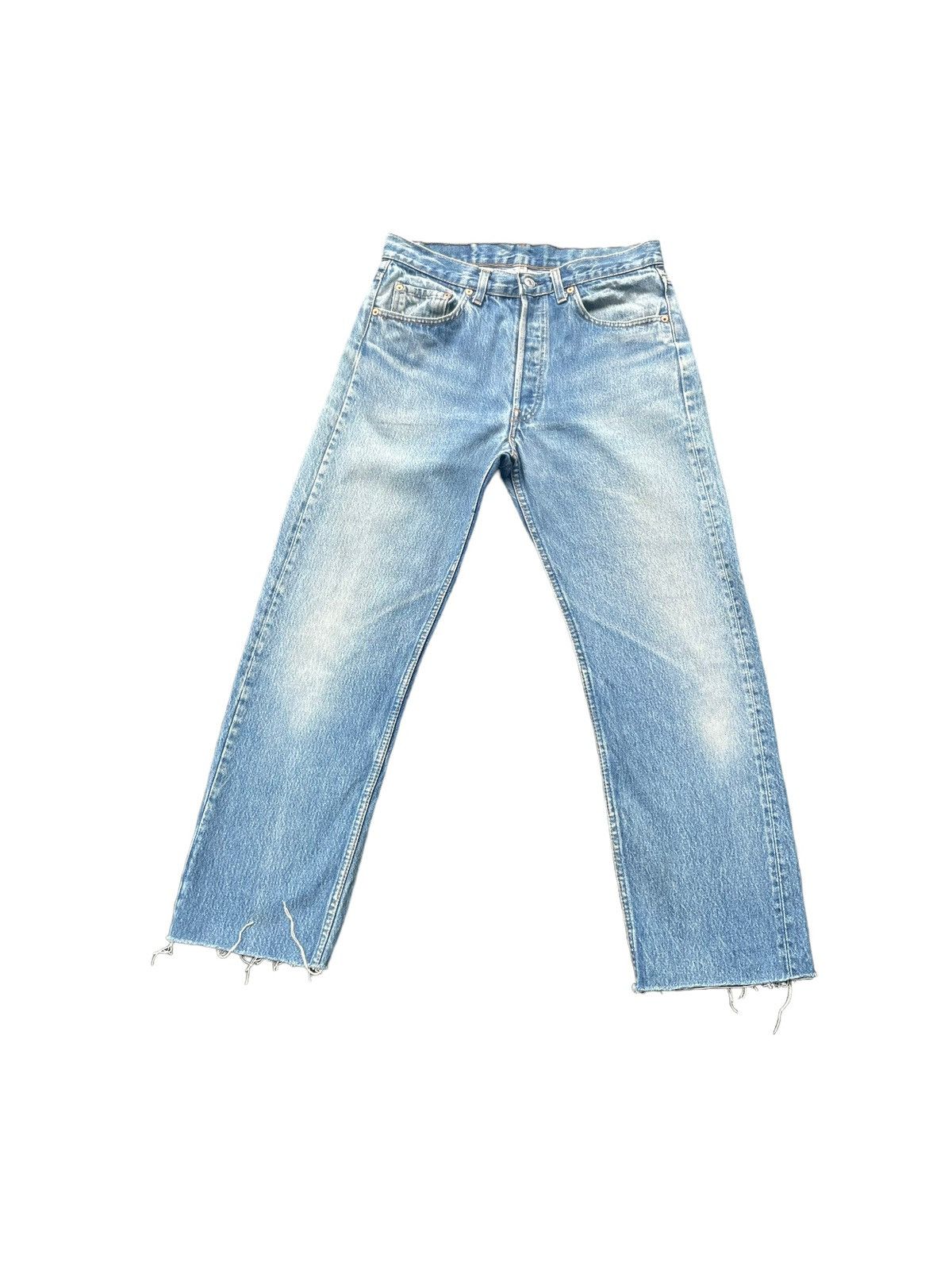 image of Vintage 1991 Levis 501 E Stone Wash Faded Denim in Blue, Men's (Size 32)