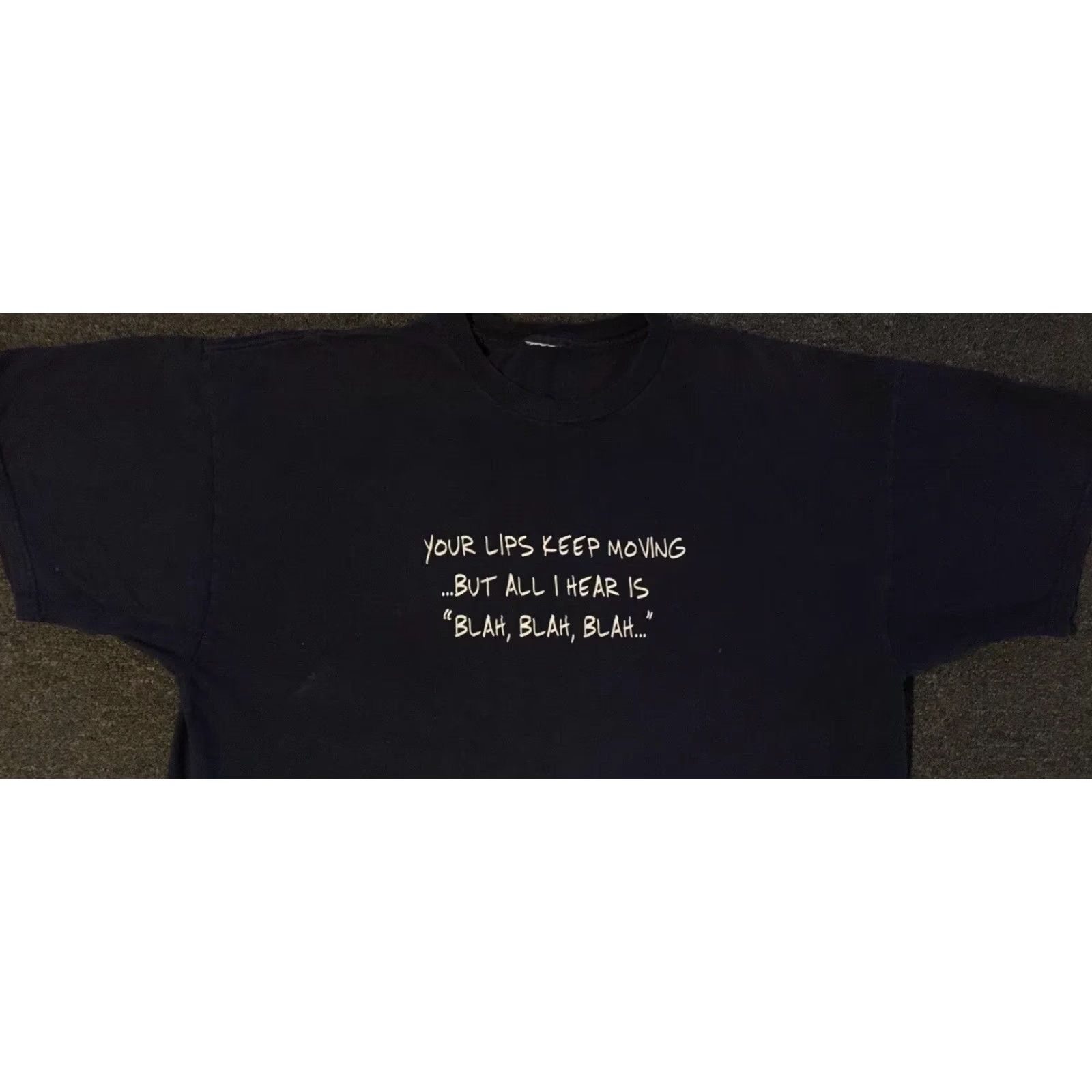 Vintage VINTAGE All I Hear Is Blah Blah Faded Distress Shirt 2XL Blue Trucker Grunge Sarcasm Mens Shirt 90s Y2K Funny Saying Distressed Band USA Humor Chem Size US XXL / EU 58 / 5 - 6 Thumbnail