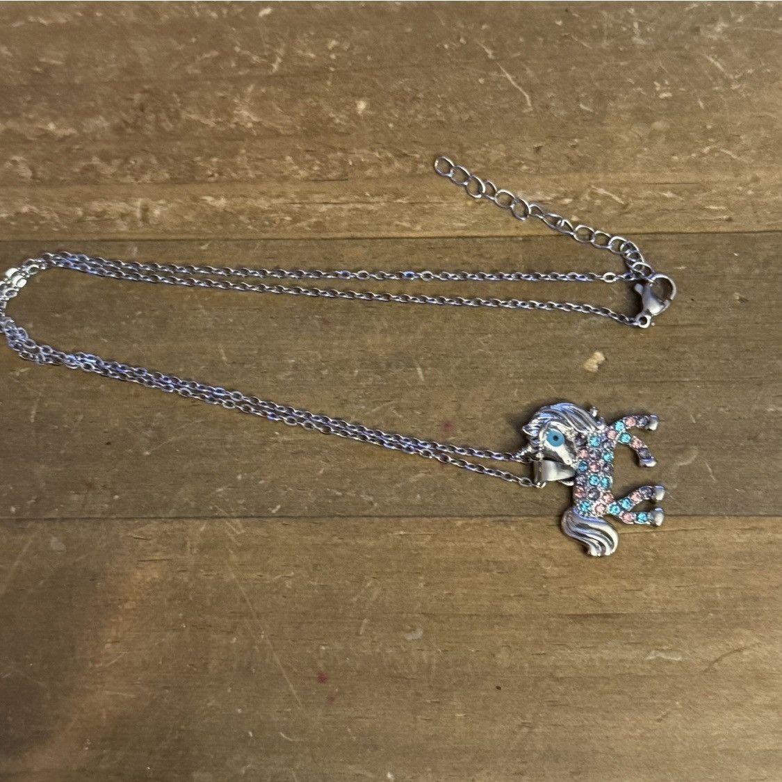 Other Silver tone multicolor rhinestone unicorn pendant necklace Size ONE SIZE - 3 Thumbnail