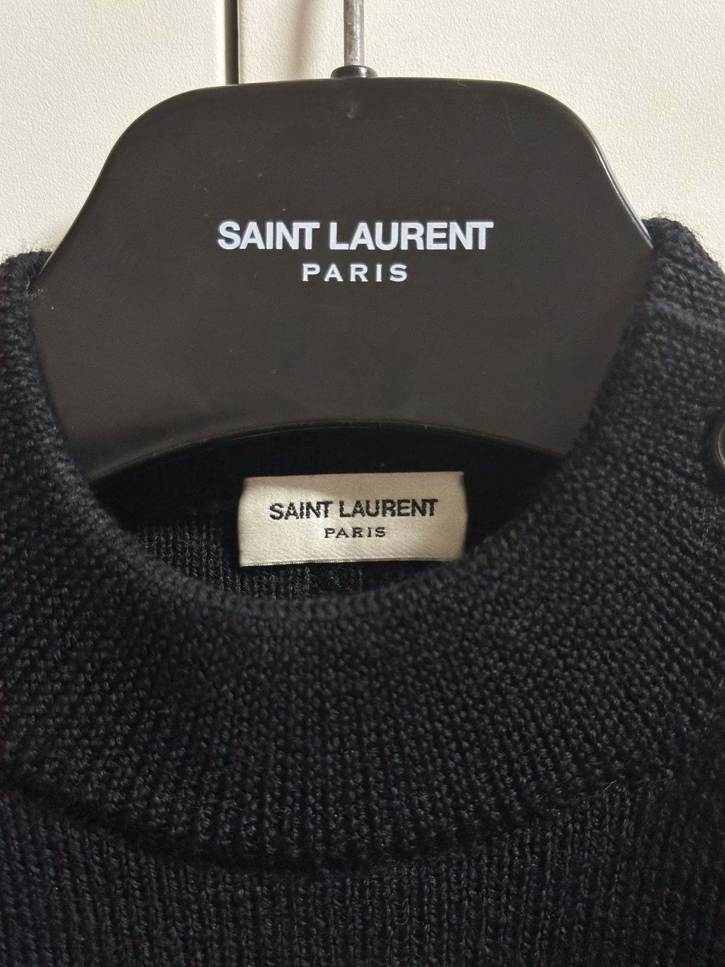 Saint Laurent Paris black striped shoulder button knit sweater Size US S / EU 44-46 / 1 - 5 Thumbnail