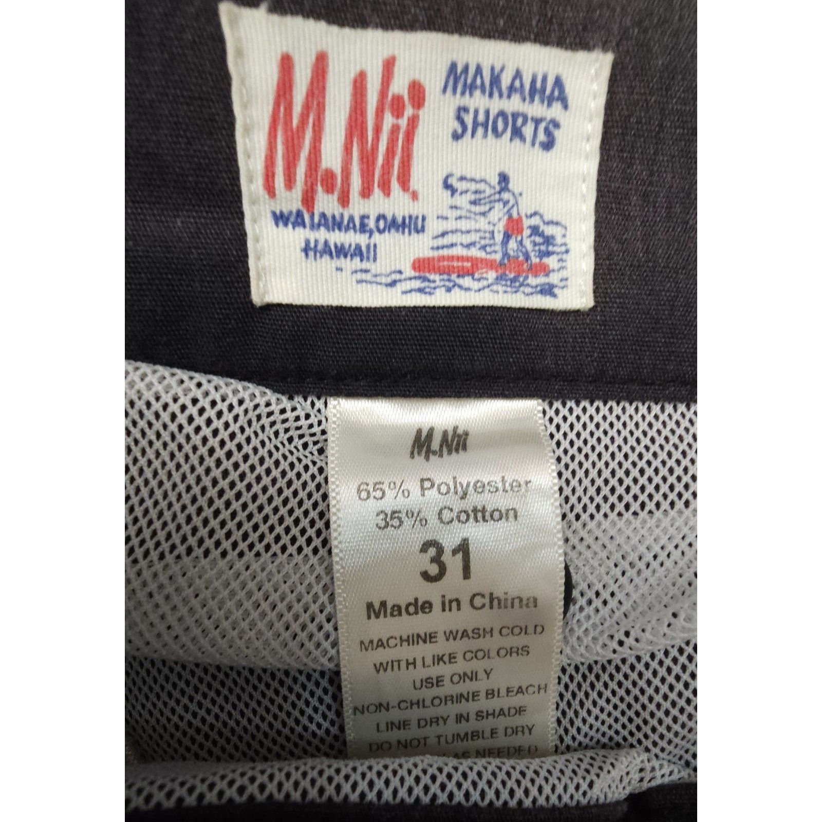 M.Nii M. Nii Makaha Board Shorts Trunks Lined Gray Size 31 Size US 31 - 5 Thumbnail