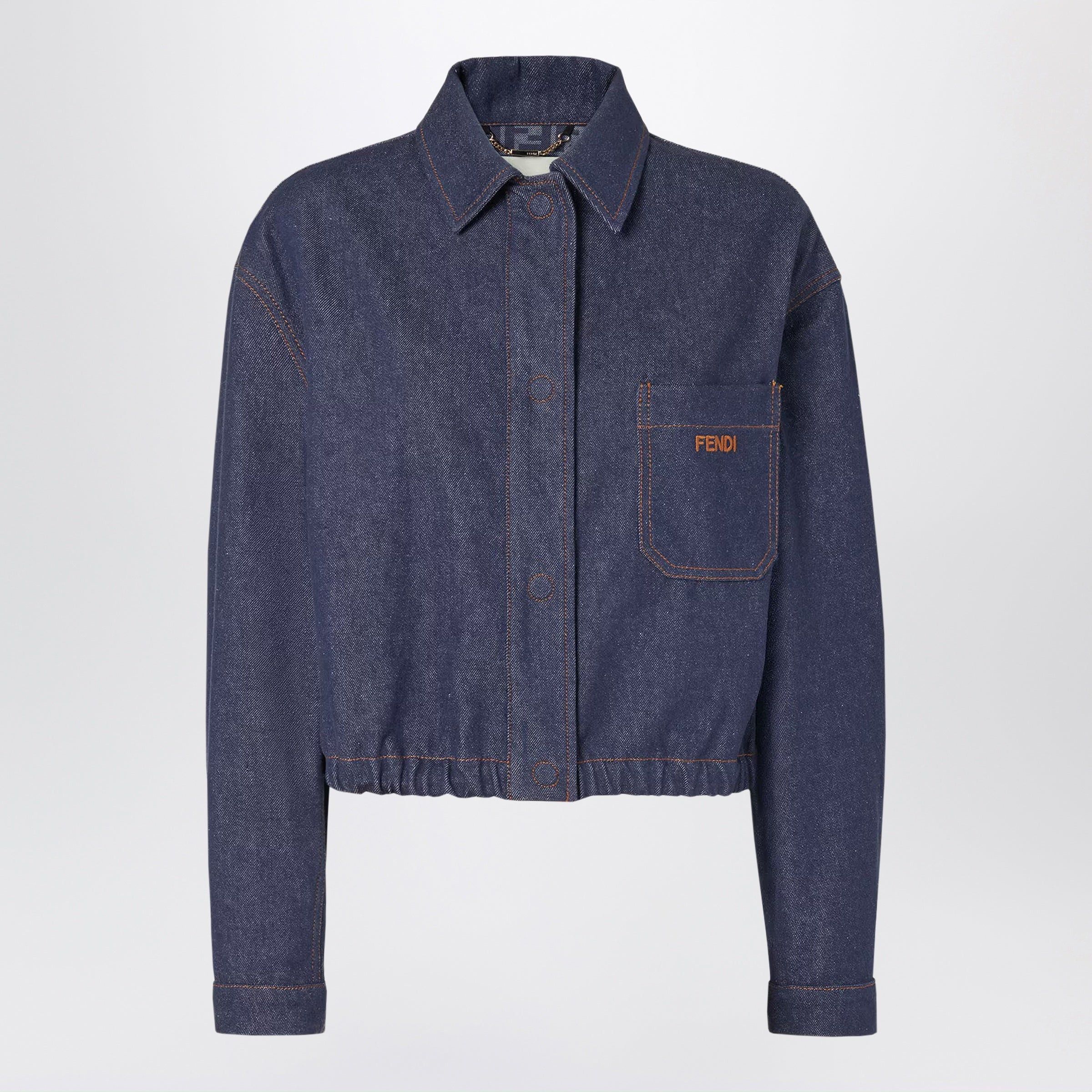Fendi Fendi Navy Blue Denim Jacket Size S / US 4 / IT 40 - 1 Thumbnail