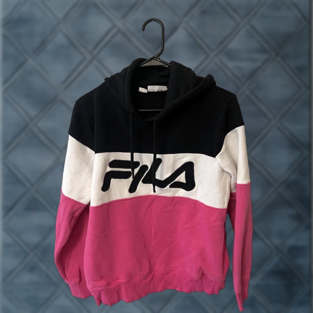 Fila FILA WOMEN'S COLORBLOCK HOODIE PINK LONG SLEEVE SWEATSHIRT XL Pullover Sweatshirt Activewear Womens Size XL / US 12-14 / IT 48-50 - 1 Thumbnail