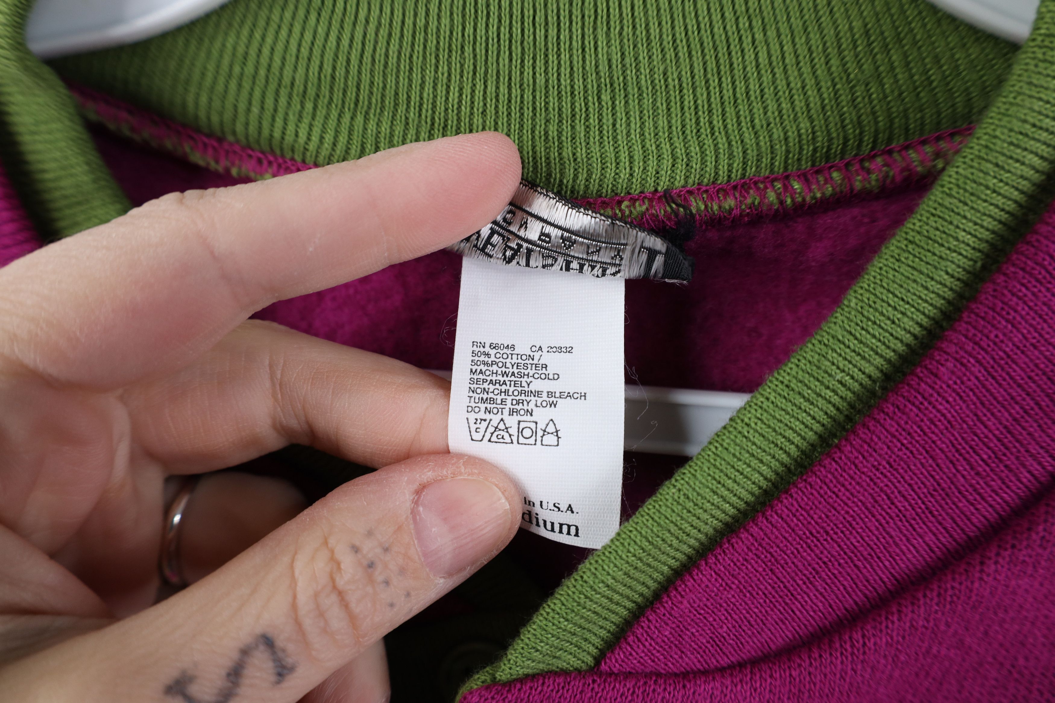 Vintage Vintage 90s Streetwear Blank Henley Sweatshirt Purple USA Size US M / EU 48-50 / 2 - 6 Thumbnail