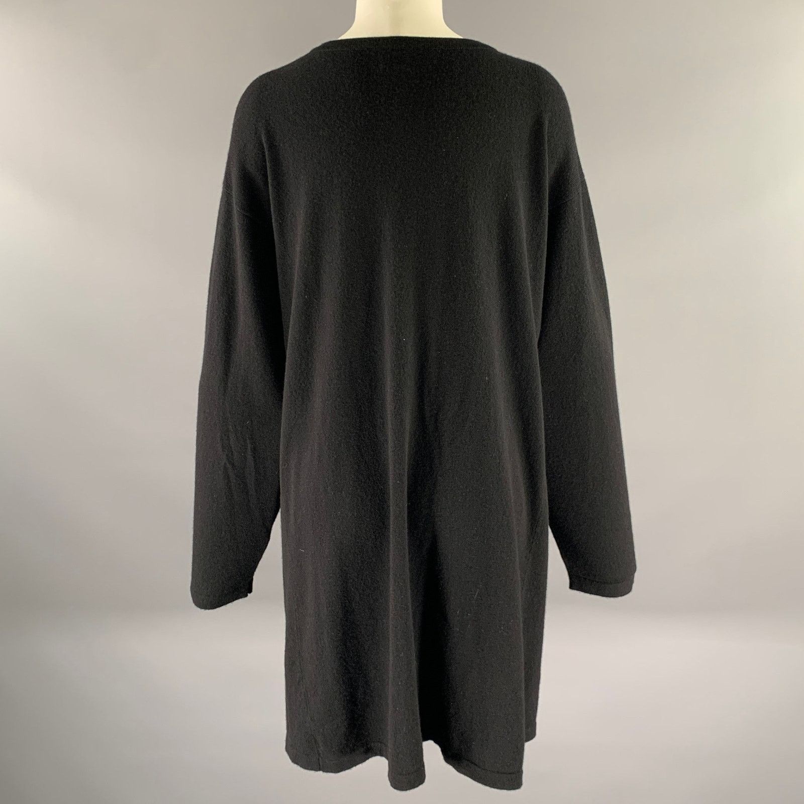 eskandar ESKANDAR M Size Black Cashmere Oversized Cardigan Size ONE SIZE - 4 Thumbnail