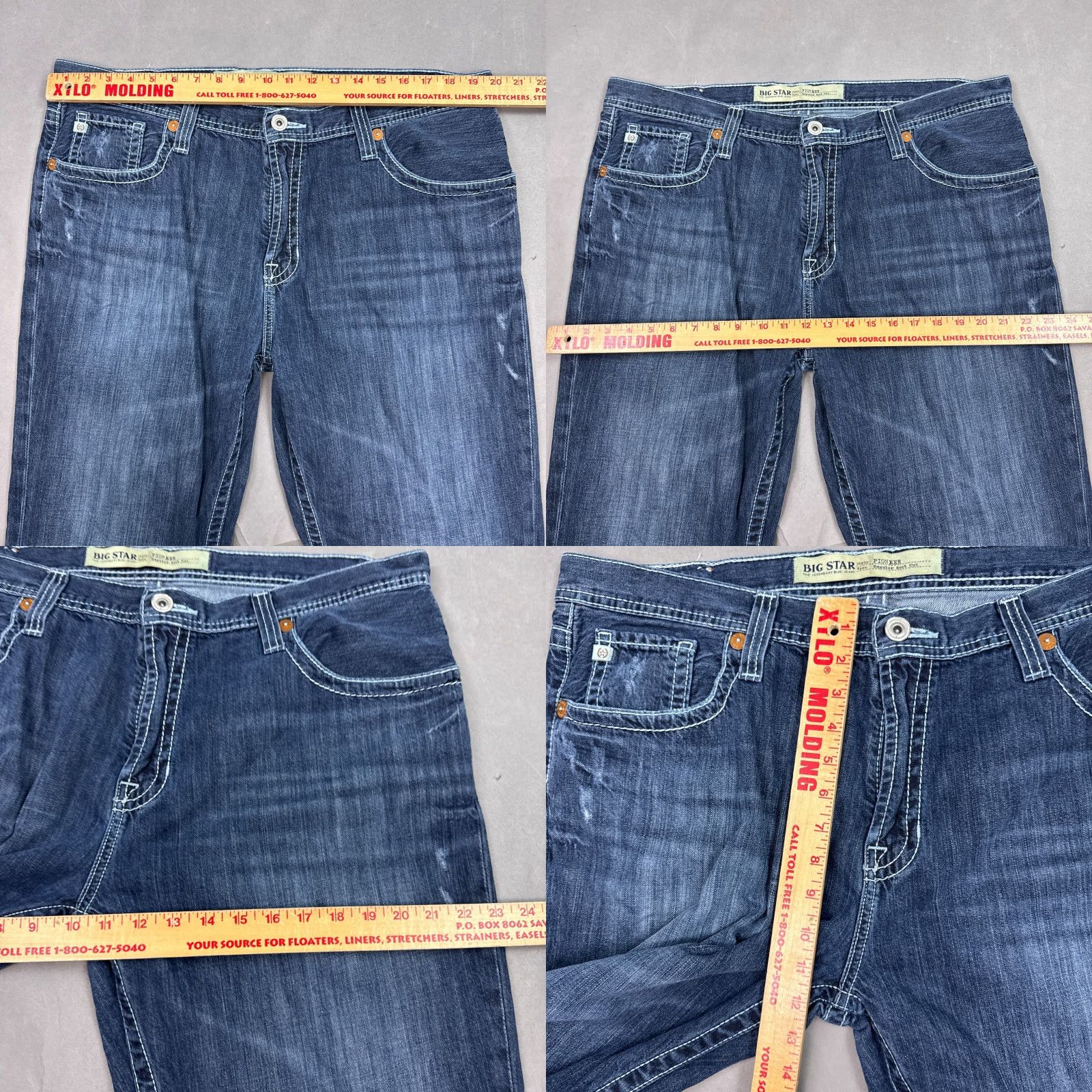 Vintage BIG STAR Jeans Mens Bootcut 40x30 Blue Pioneer Denin Five-Pocket Regular 30 Inseam Medium Wash Men Size US 40 / EU 56 - 9 Thumbnail