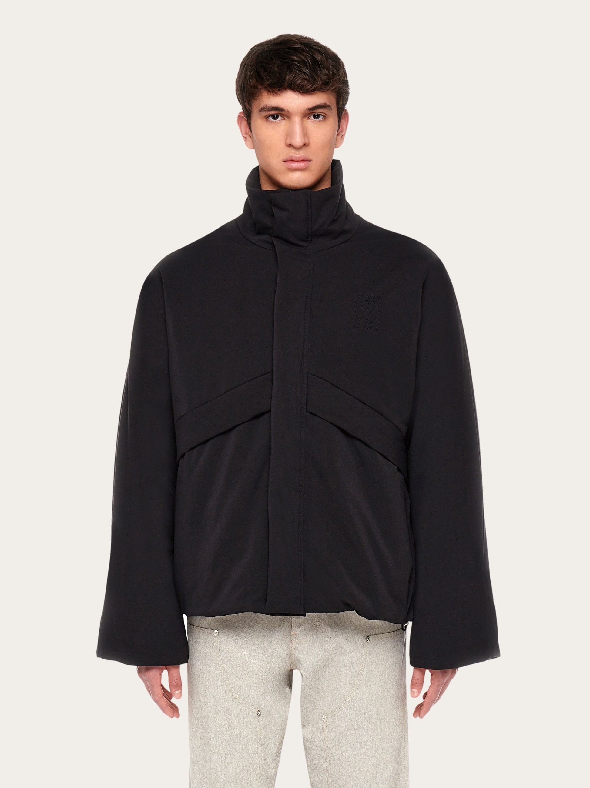 Salvatore Ferragamo o1s1rm0126 Straight Cut Blouson Jacket in Black Size US M / EU 48-50 / 2 - 2 Thumbnail
