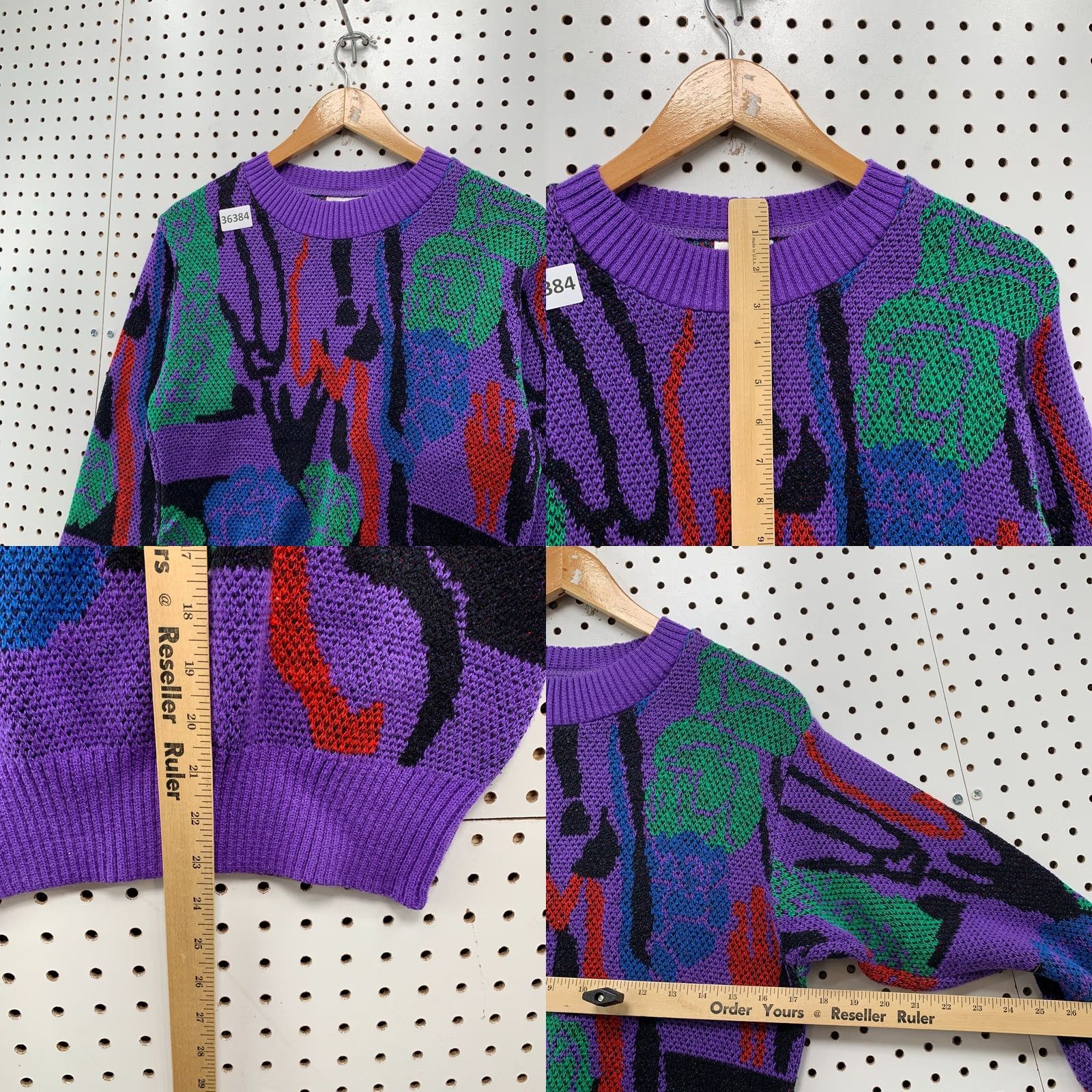 Vintage Vintage Aileen Sweater Small Purple Abstract Pattern Knit Made USA Womens Size S / US 4 / IT 40 - 8 Thumbnail