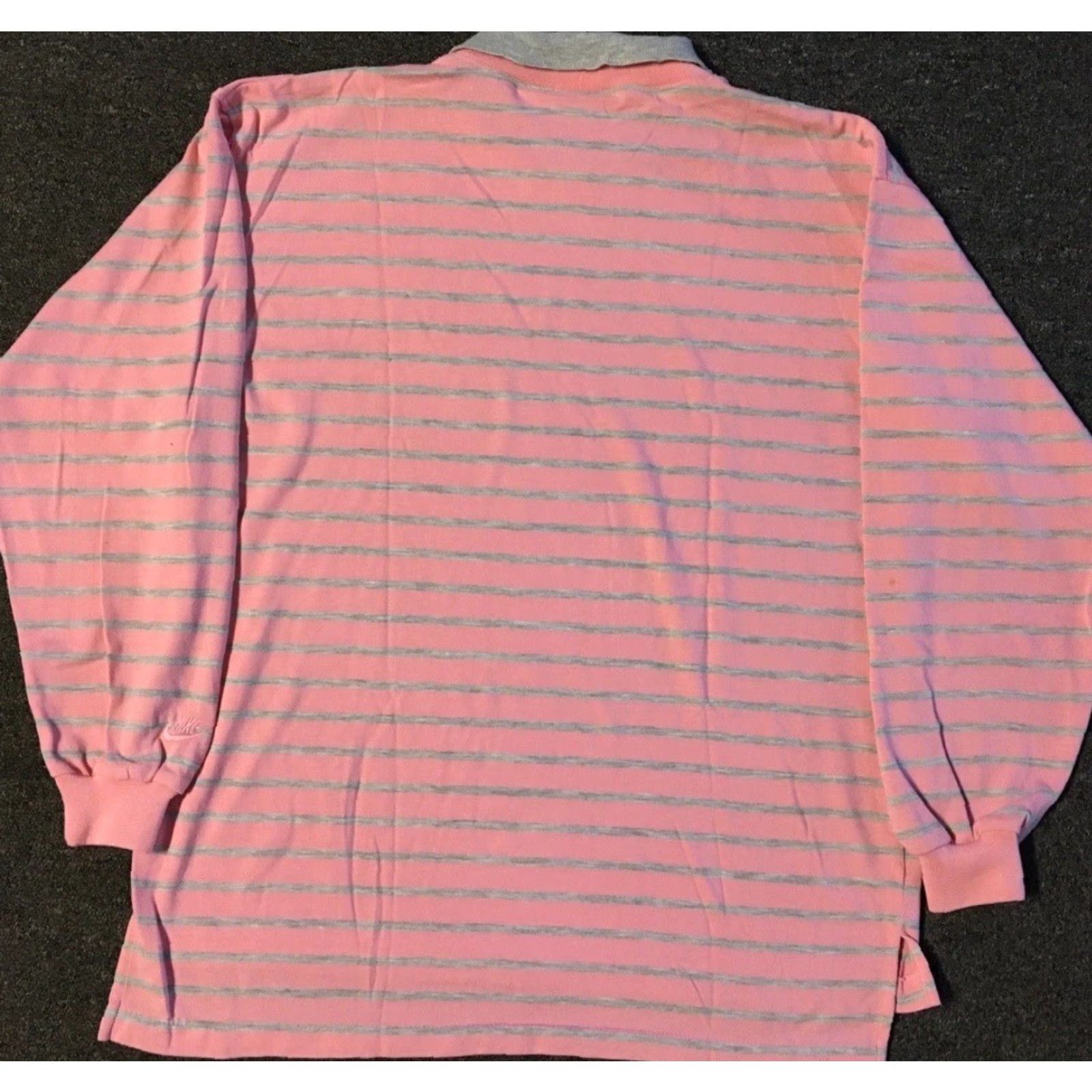 Nike Vtg Nike Striped Swoosh Collared Shirt M Pink Mens T-Shirt 80s 90s Vaporwave Surf Grunge Size US M / EU 48-50 / 2 - 5 Thumbnail