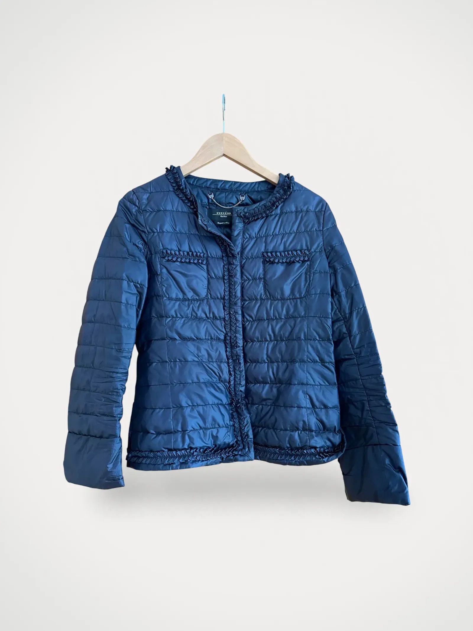 Max Mara Max Mara Blue Cashmere Cape Bomber Jacket | Grailed