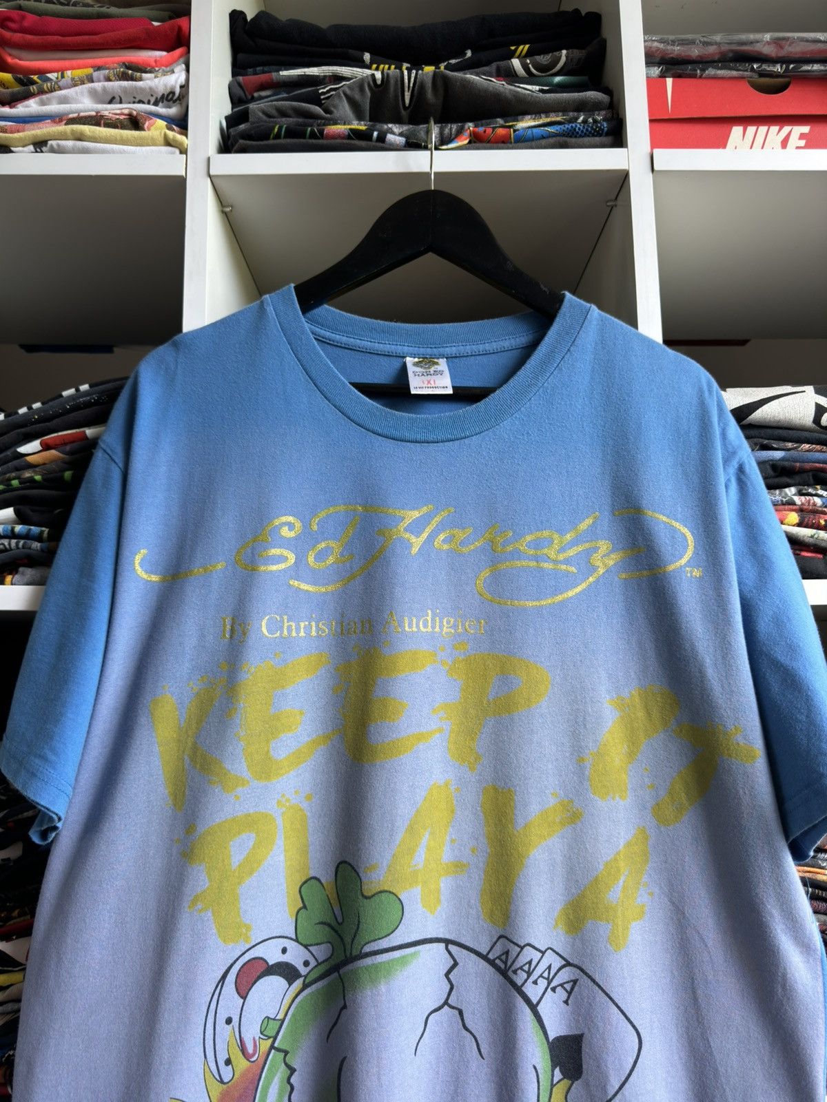 Christian Audigier × Ed Hardy × Vintage Vintage Ed Hardy Keep It Playa Graphic T Shirt Tee Size US XL / EU 56 / 4 - 2 Thumbnail