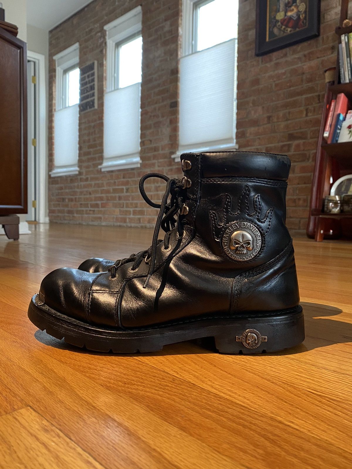 Harley Davidson × Vintage Harley Davidson flaming skull Boots Size US 11.5 / EU 44-45 - 1 Thumbnail