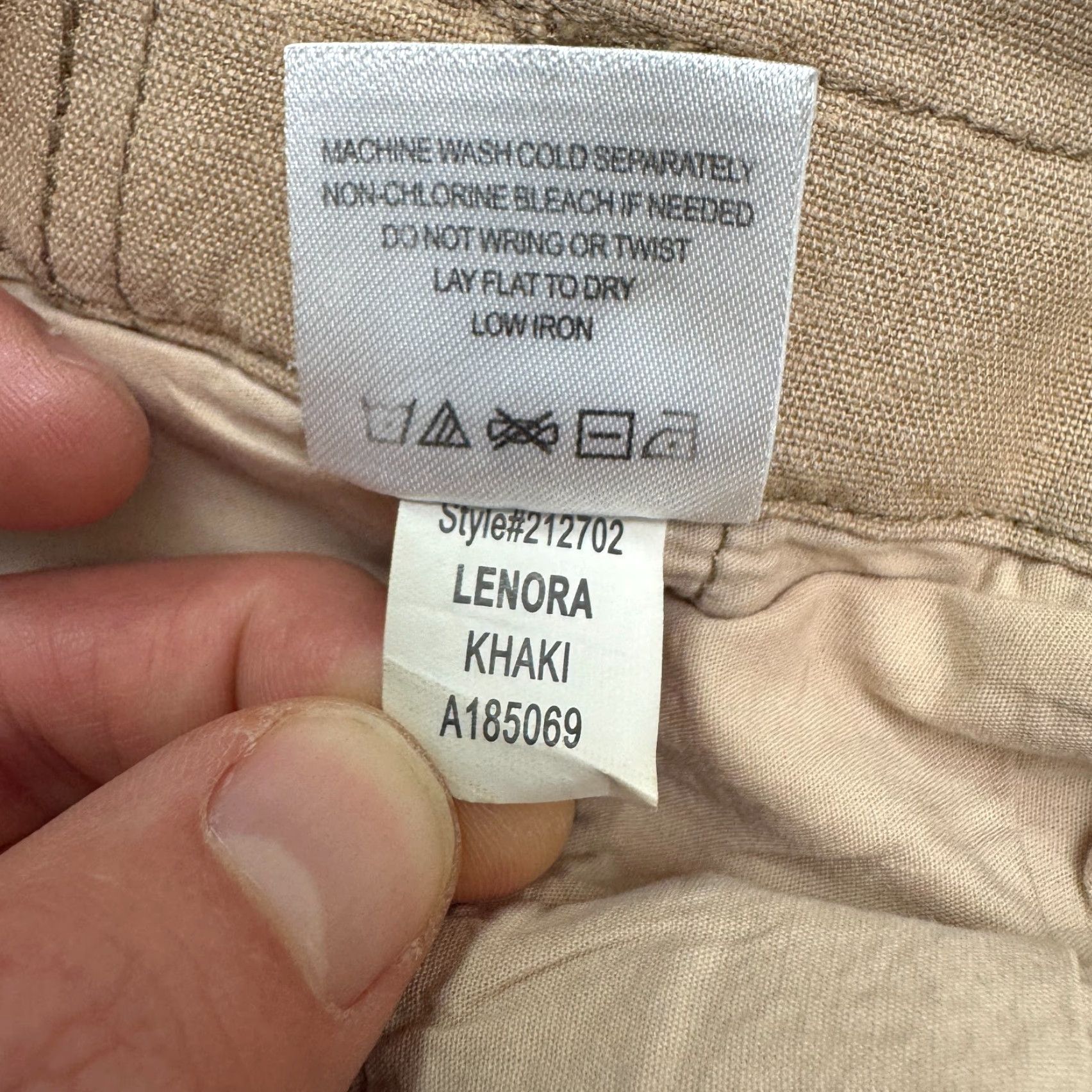 Vintage Lila Ryan Lenora Khaki Linen Blend Blended Cropped Pants Women Small Tan Trouser Size 28" / US 6 / IT 42 - 5 Thumbnail