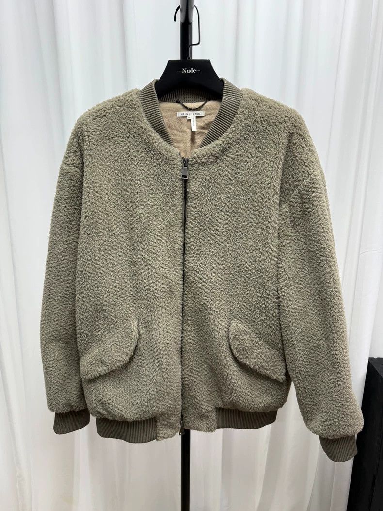 Helmut Lang Helmut Lang Plush Zip Jacket in Olive Green Size US XL / EU 56 / 4 - 1 Thumbnail