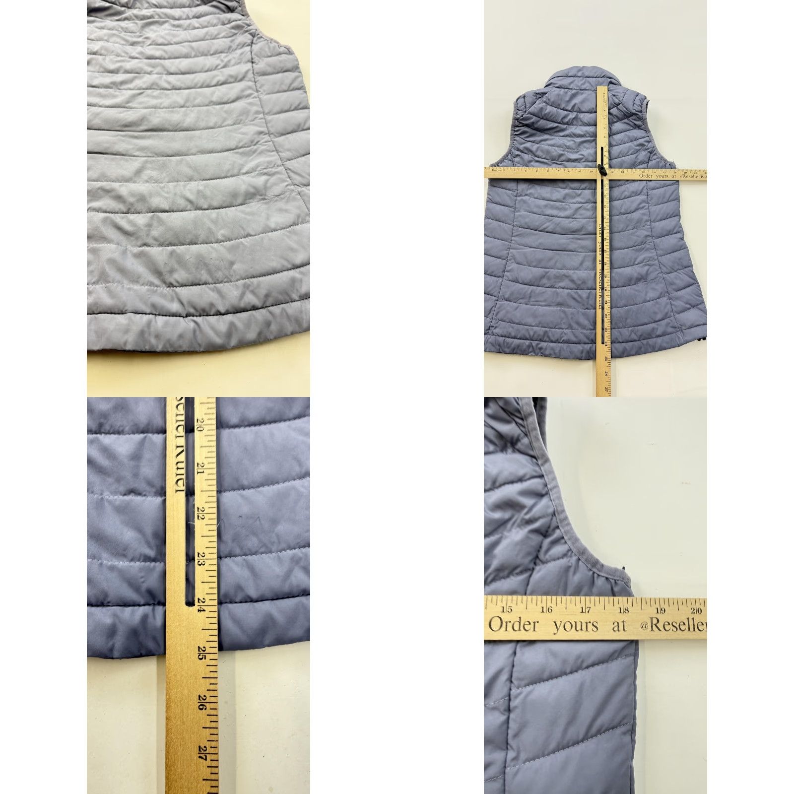 Vintage Columbia Vest Womens Medium Gray Omni-Heat Quilted Puffer Zip Pockets Fleece Size M / US 6-8 / IT 42-44 - 8 Thumbnail