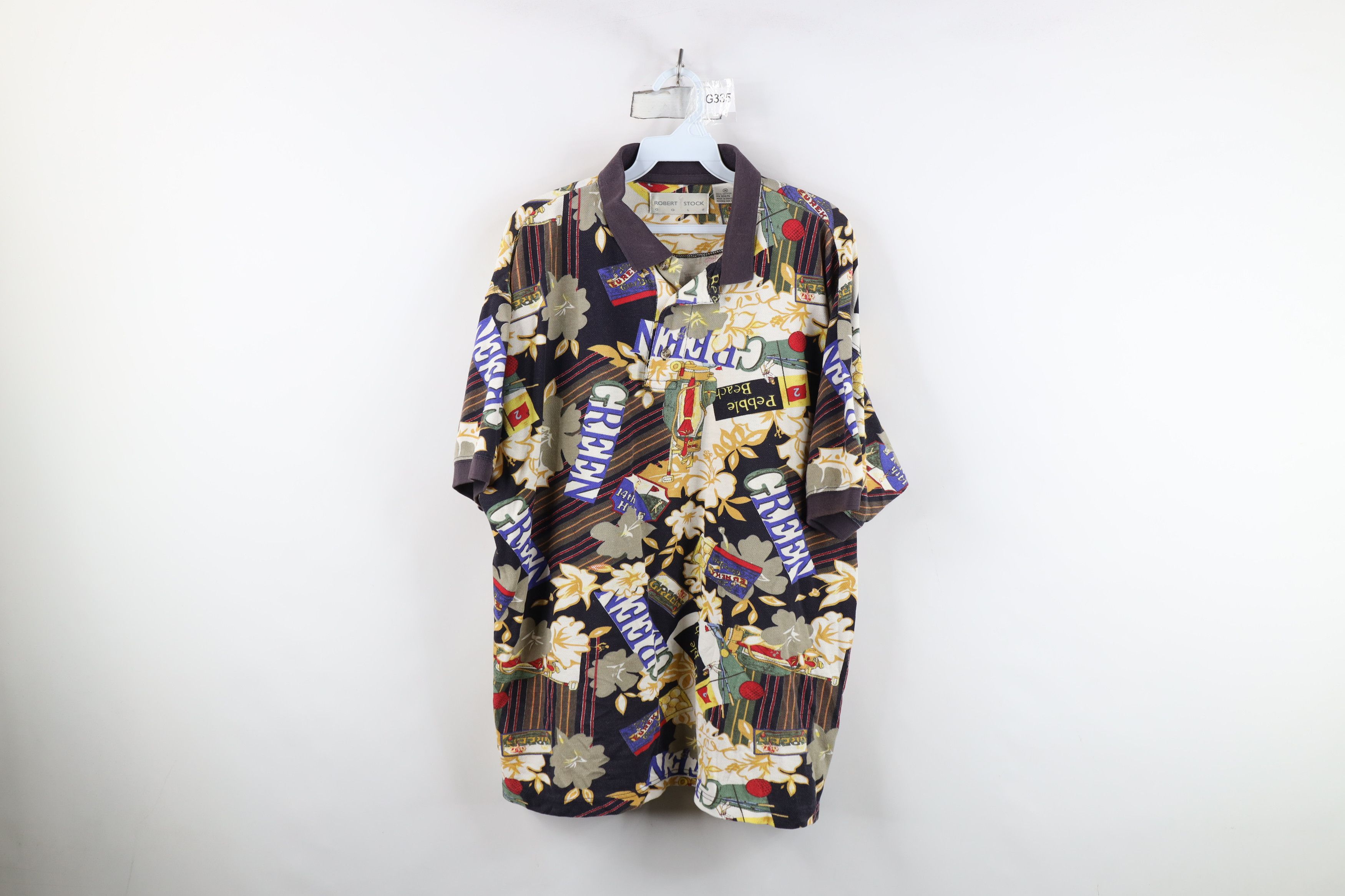 Vintage Vintage 90s Streetwear Print Flower Pebble Beach Golf Polo Size US M / EU 48-50 / 2 - 1 Thumbnail