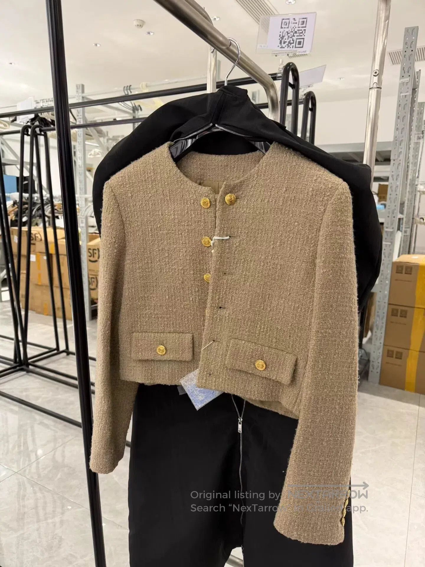 Celine celine classic double-breasted wool short jacket. Size L / US 10 / IT 46 - 1 Thumbnail