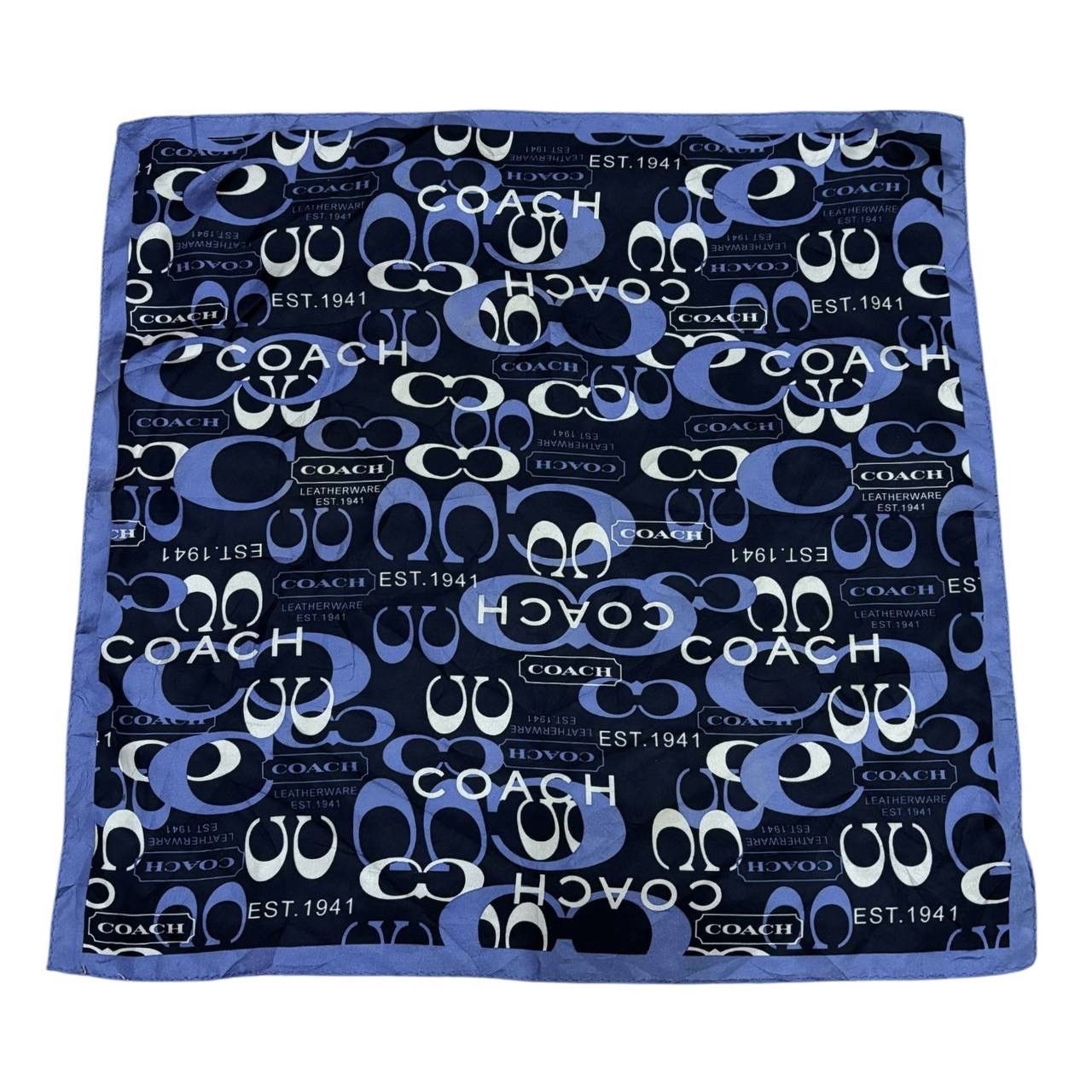 Coach Coach Signature C Silk Scarf Navy Blue Monogram Size ONE SIZE - 1 Thumbnail