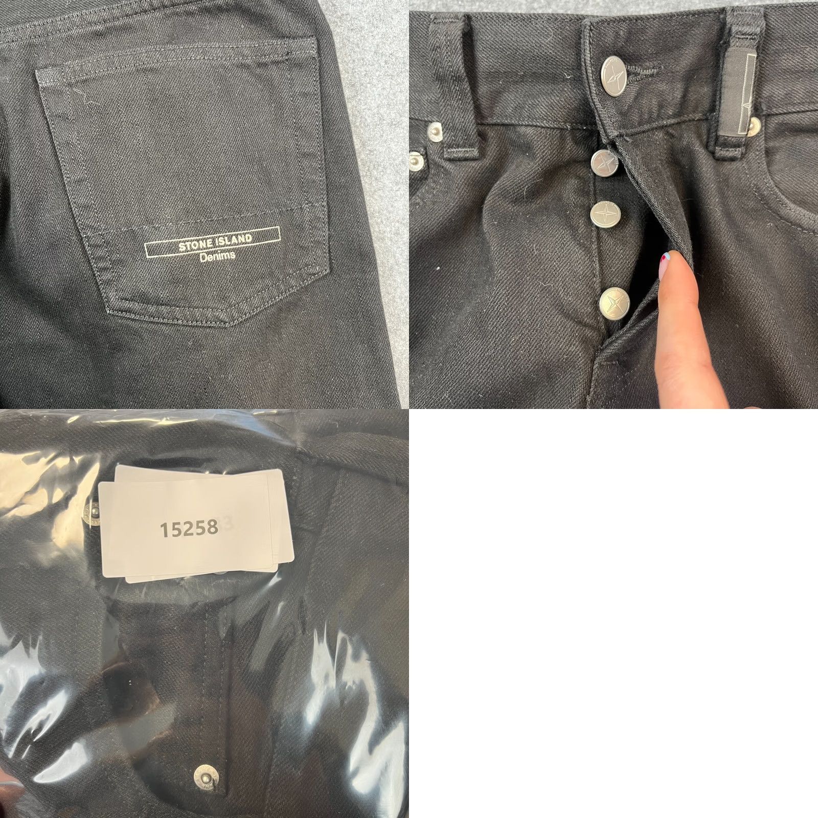Stone Island Stone Island Jeans Regular Straight 33 30 Black Button Fly Cotton Denim Mens Jeans Size US 33 - 9 Thumbnail