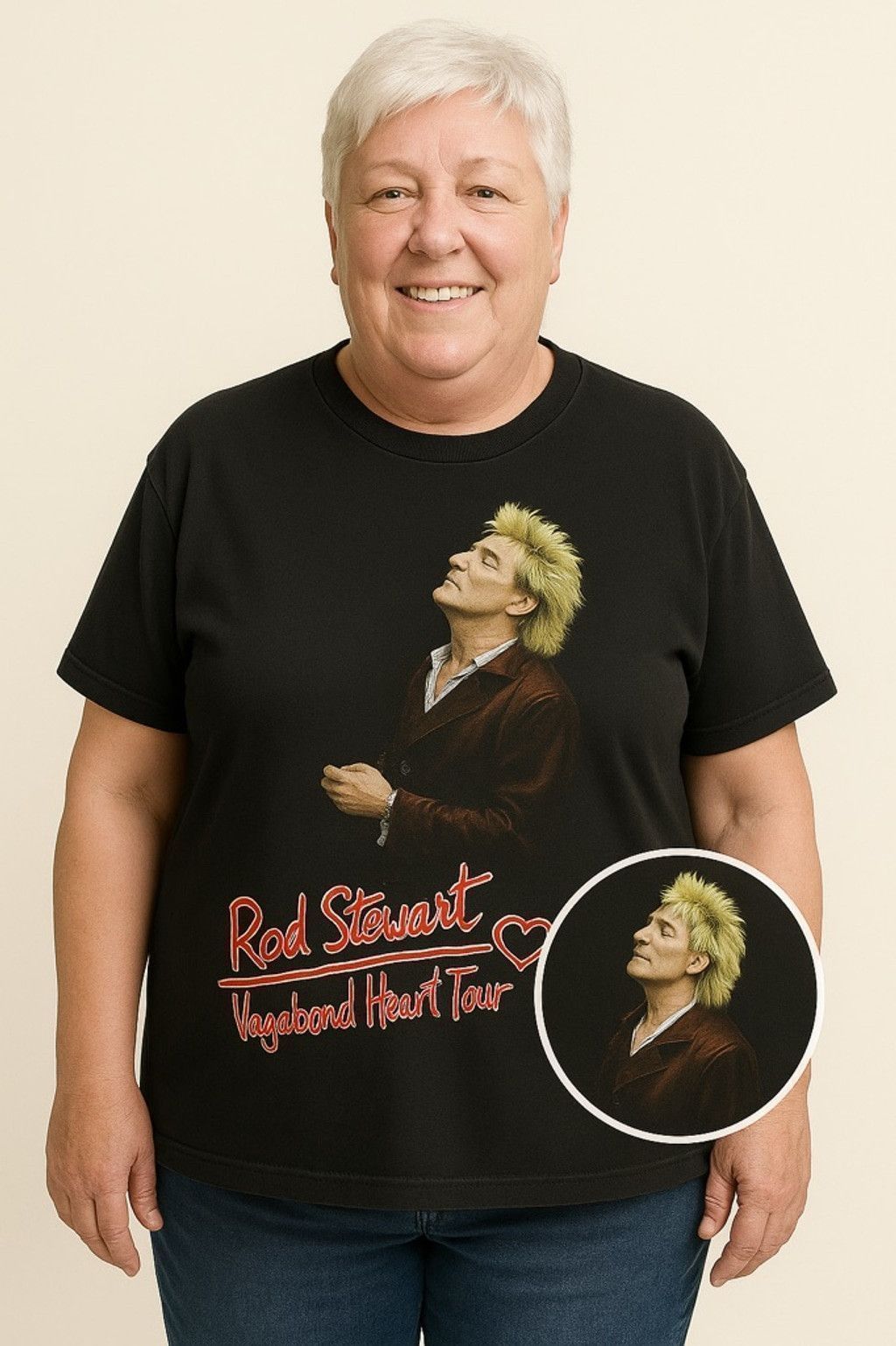 Hanes Vintage 1992 Rod Stewart Concert Tee – Original Owner – L Size L / US 10 / IT 46 - 2 Thumbnail