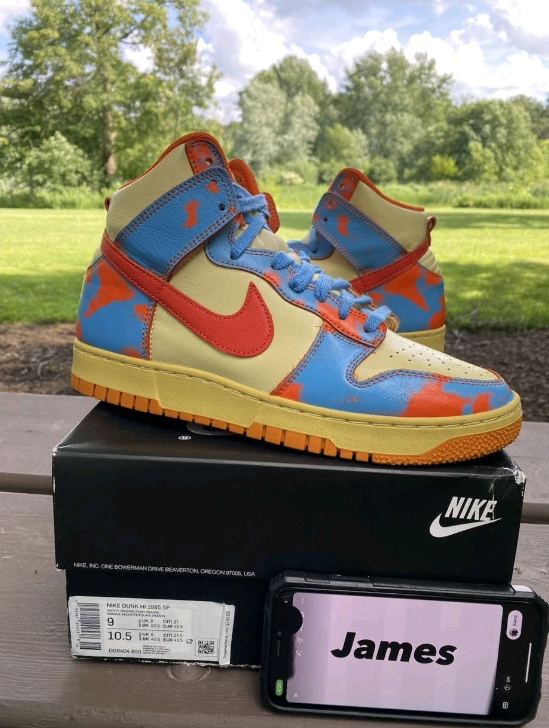 Nike Nike Dunk High 1985 Orange Acid Wash DD99404800 Size 9 Men Size US 9 / EU 42 - 1 Thumbnail