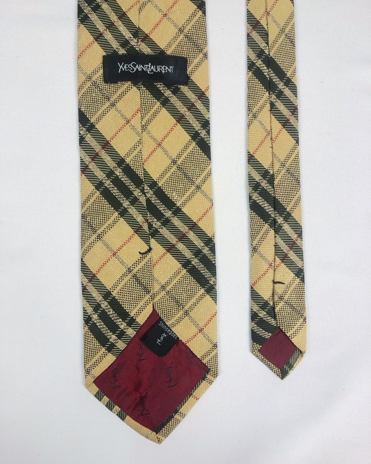 Yves Saint Laurent Rare Vintage Yves Saint Laurent YSL Checkered Silk Tie Size ONE SIZE - 4 Thumbnail