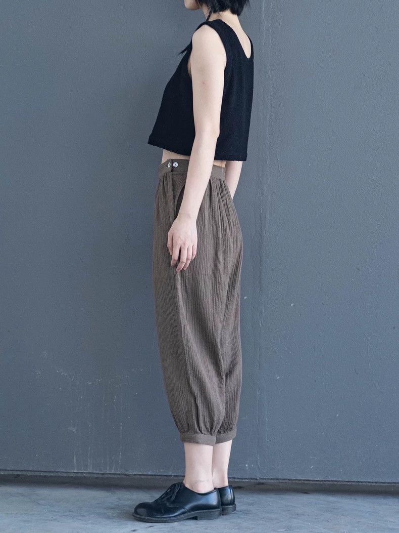 Issey Miyake Issey Miyake Brown tapered pants Size 42" / US 20 - 8 Thumbnail