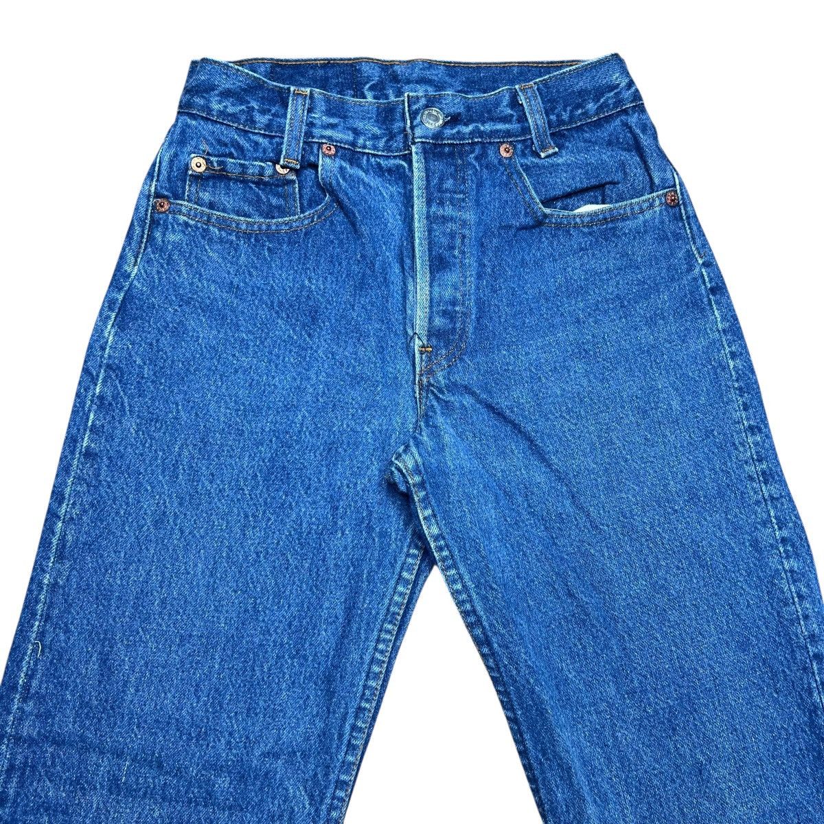Levi's Vtg 1980s Levi’s 701 Button Fly Student USA Blue Denim Pants Size 25" / US 0 / IT 36 - 7 Thumbnail